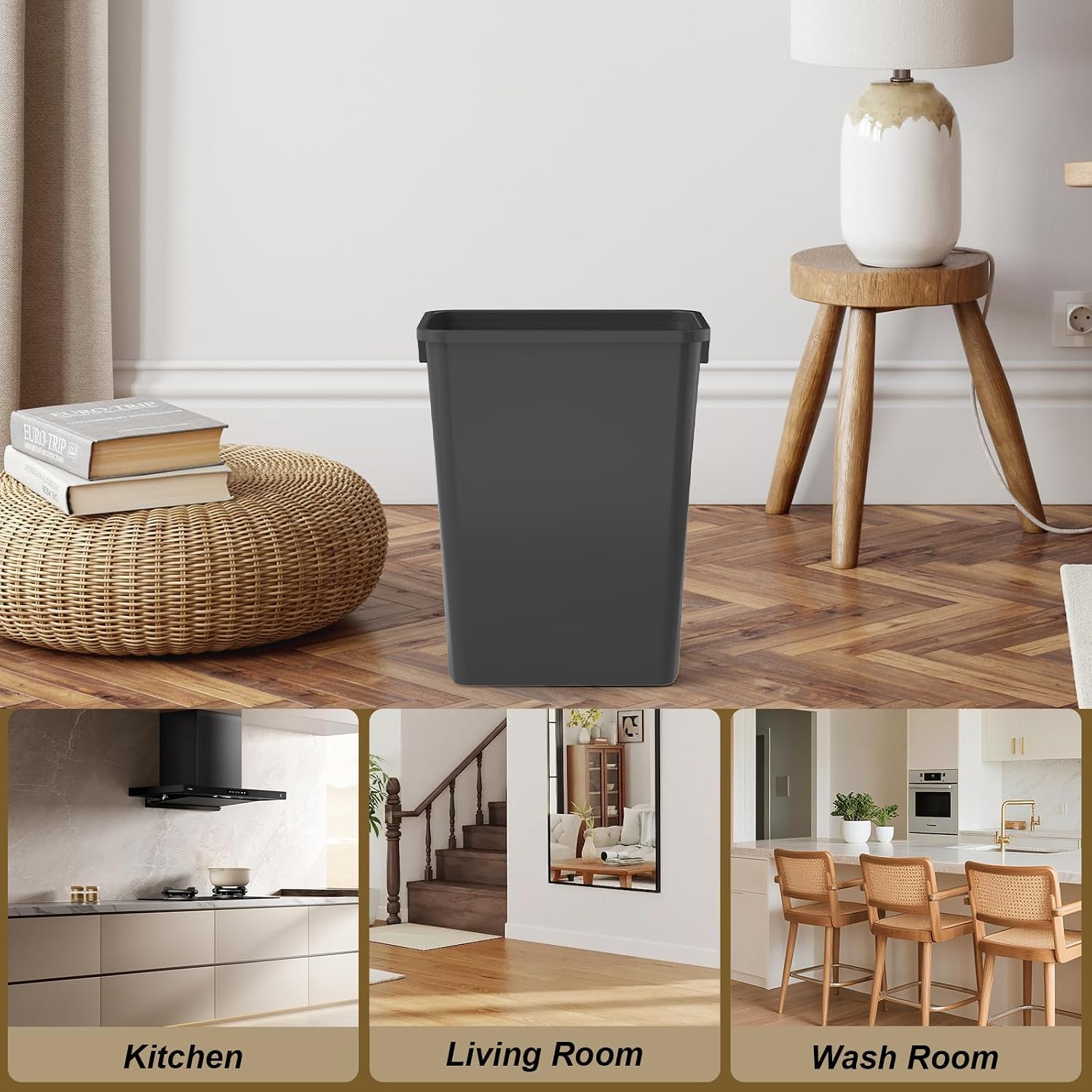 35QT Kitchen Trash Can (2 Count)