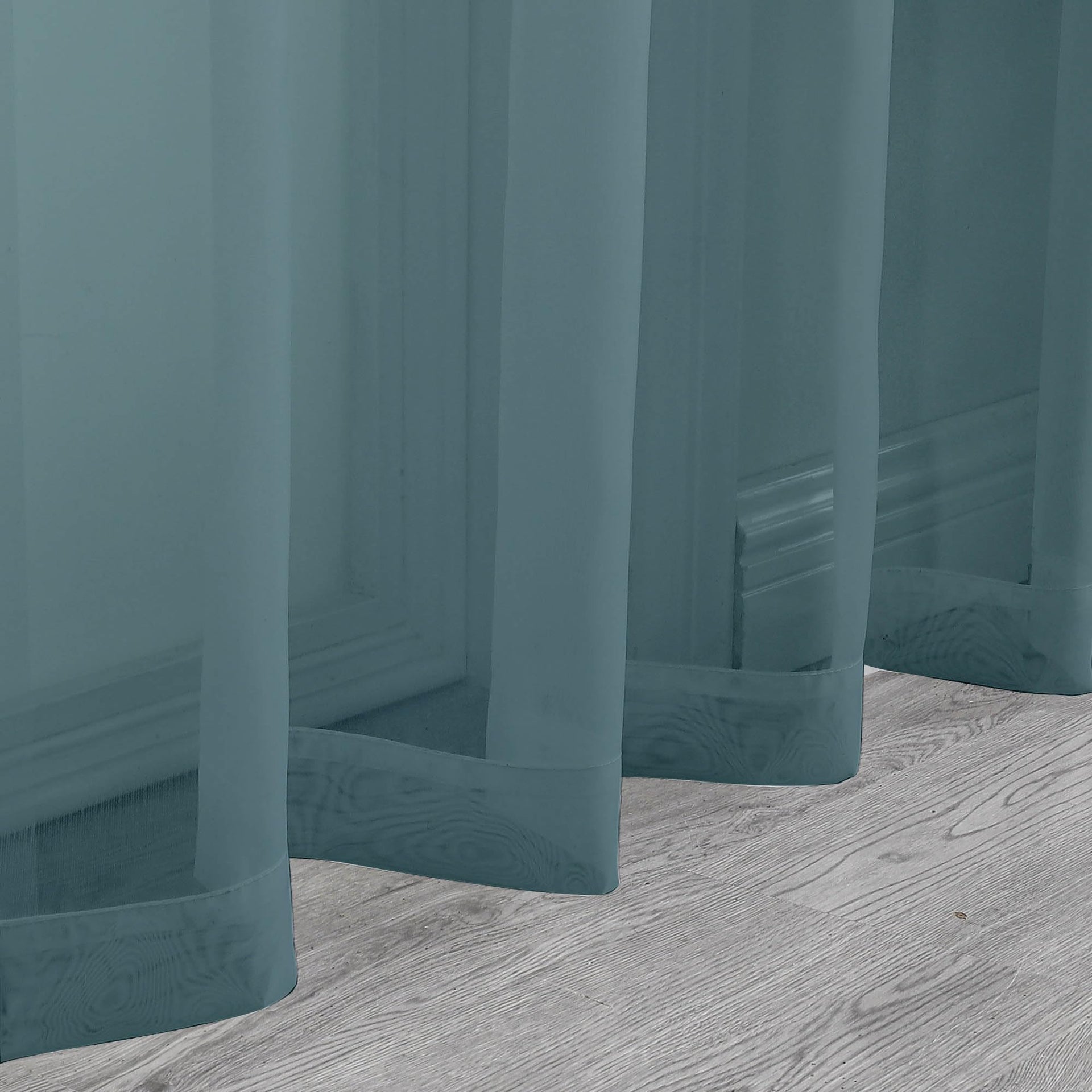 Dusty Blue Sheer Curtains 36 inch Length 2 Panels (2 Count)
