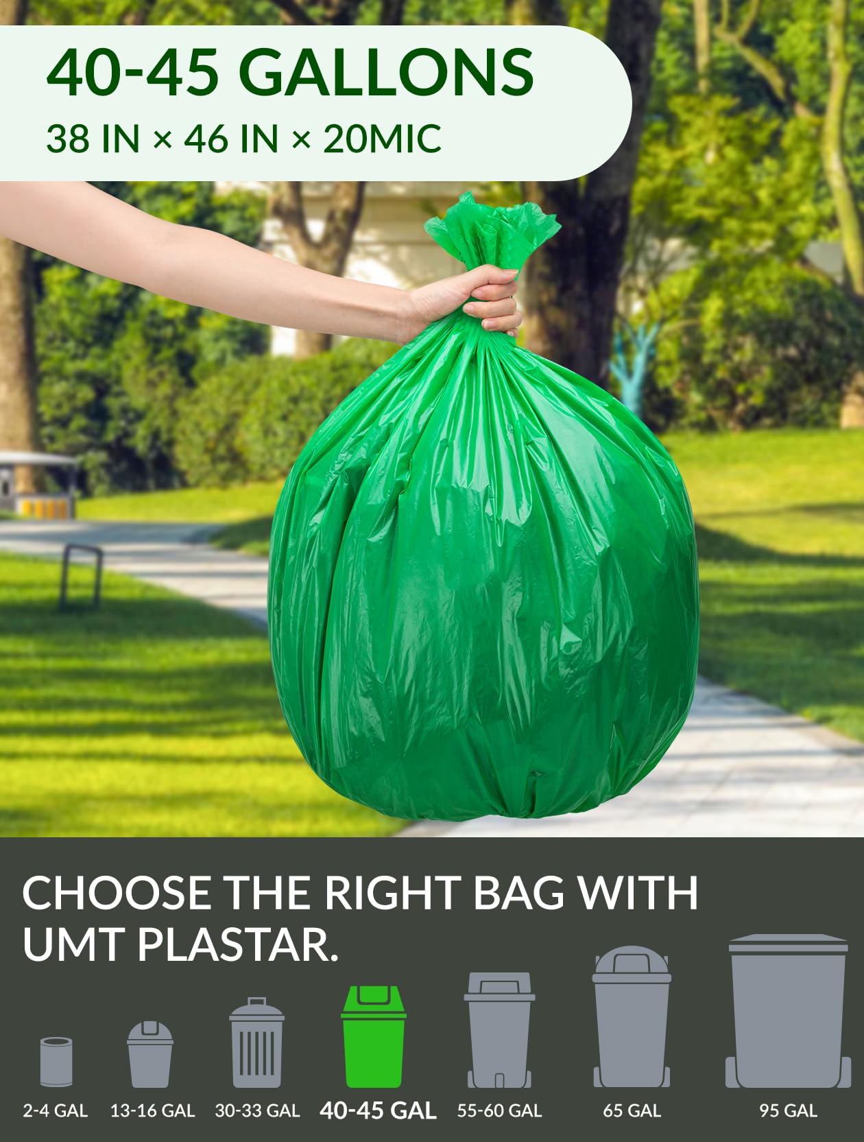 100 Count 40 45 Gallon Compostable Trash Bags