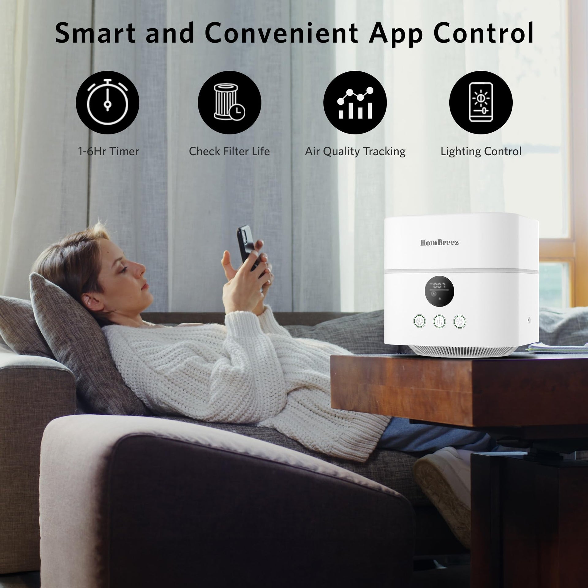 Air Purifier and Humidifier Combo for Bedroom