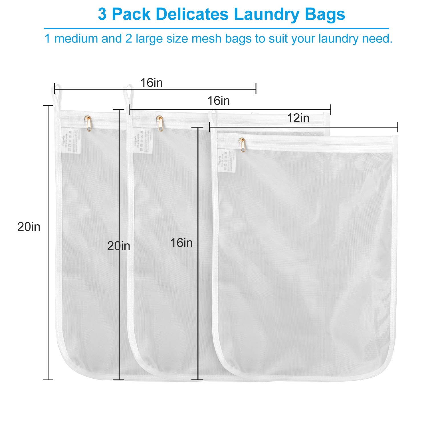 3 Pack Delicates Laundry Bags