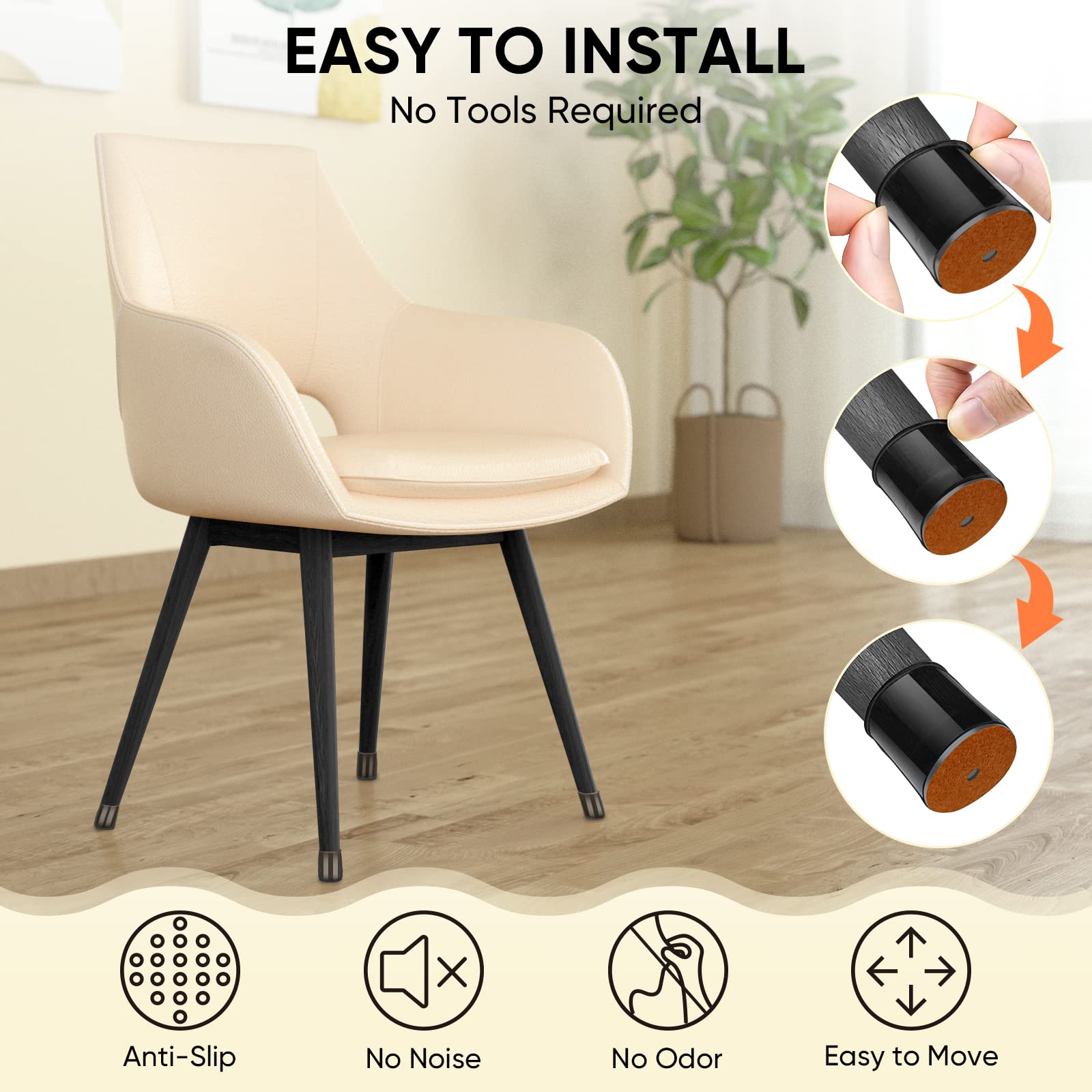 Silicone Chair Leg Floor Protectors (16 Count)