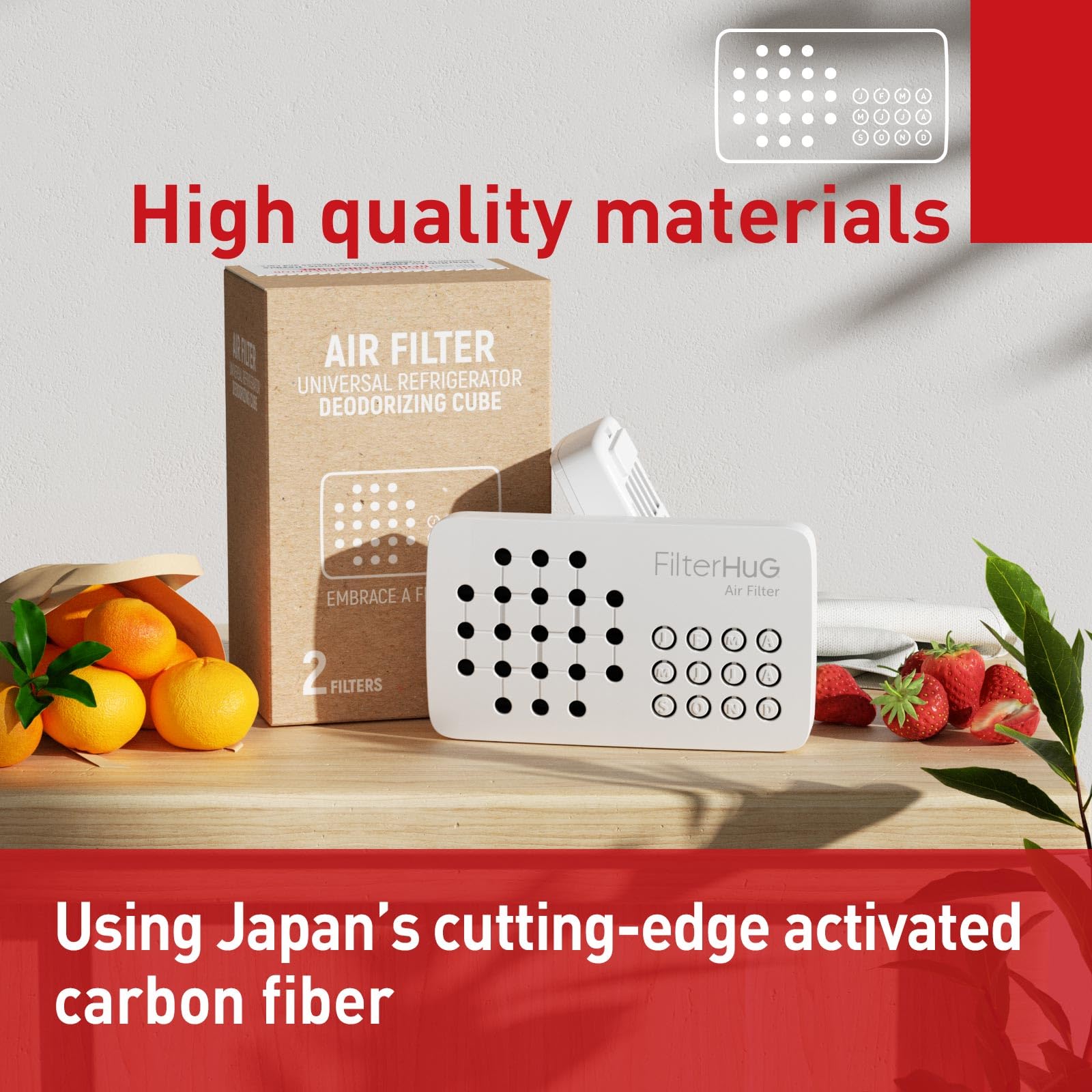 2Pack Premium Fridge Deodorizer & Odor Eliminator with Special Activated Carbon Fiber
