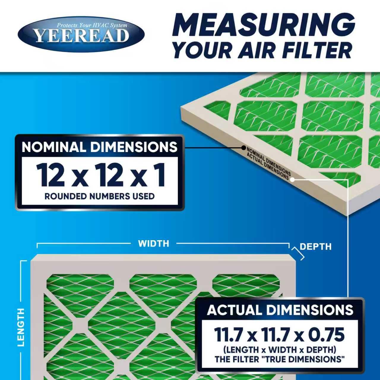 12x12x1 MERV 13 Air Filters (6 Count)