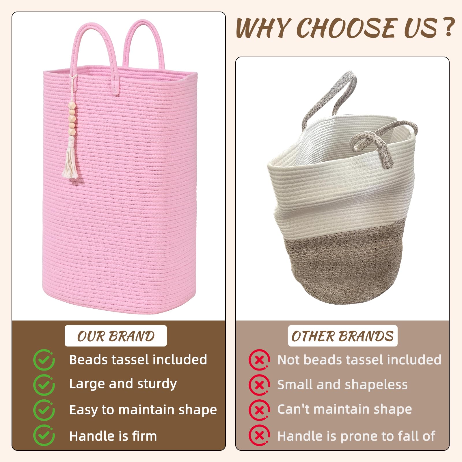 Woven Laundry Basket for Clothes