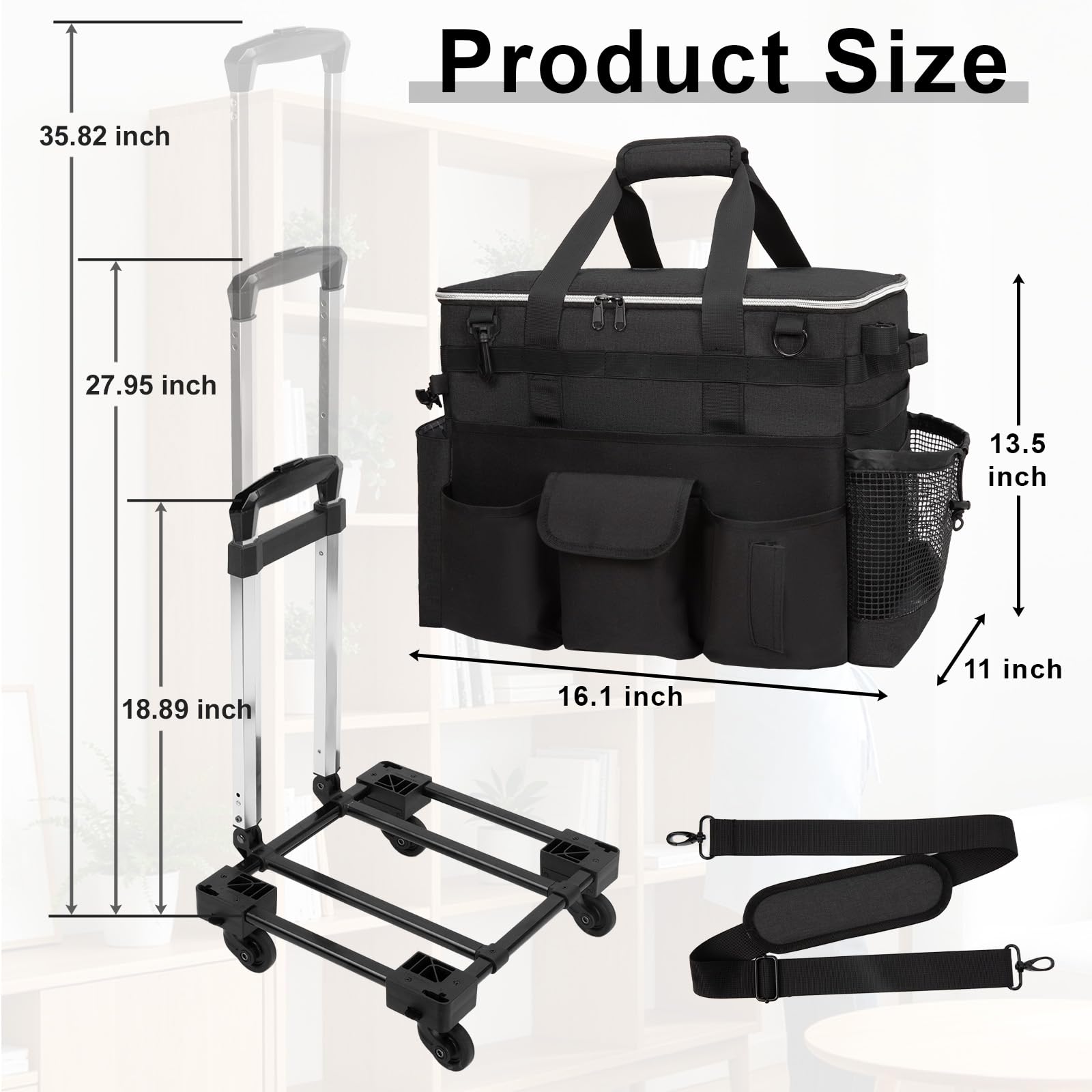 Large Rolling Cleaning Caddy with Wheels