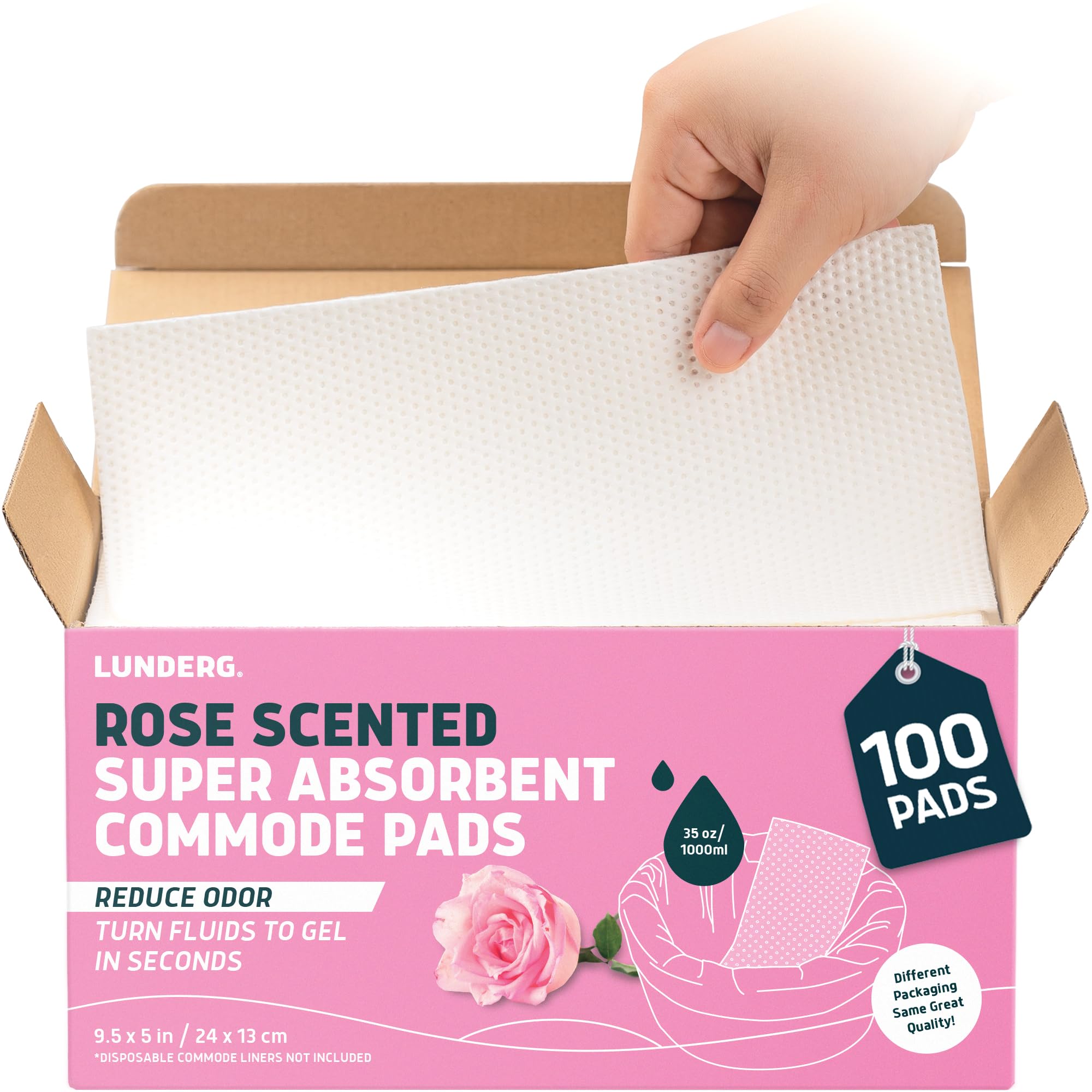 Rose Scented Super Absorbent Commode Pads (100 Count)