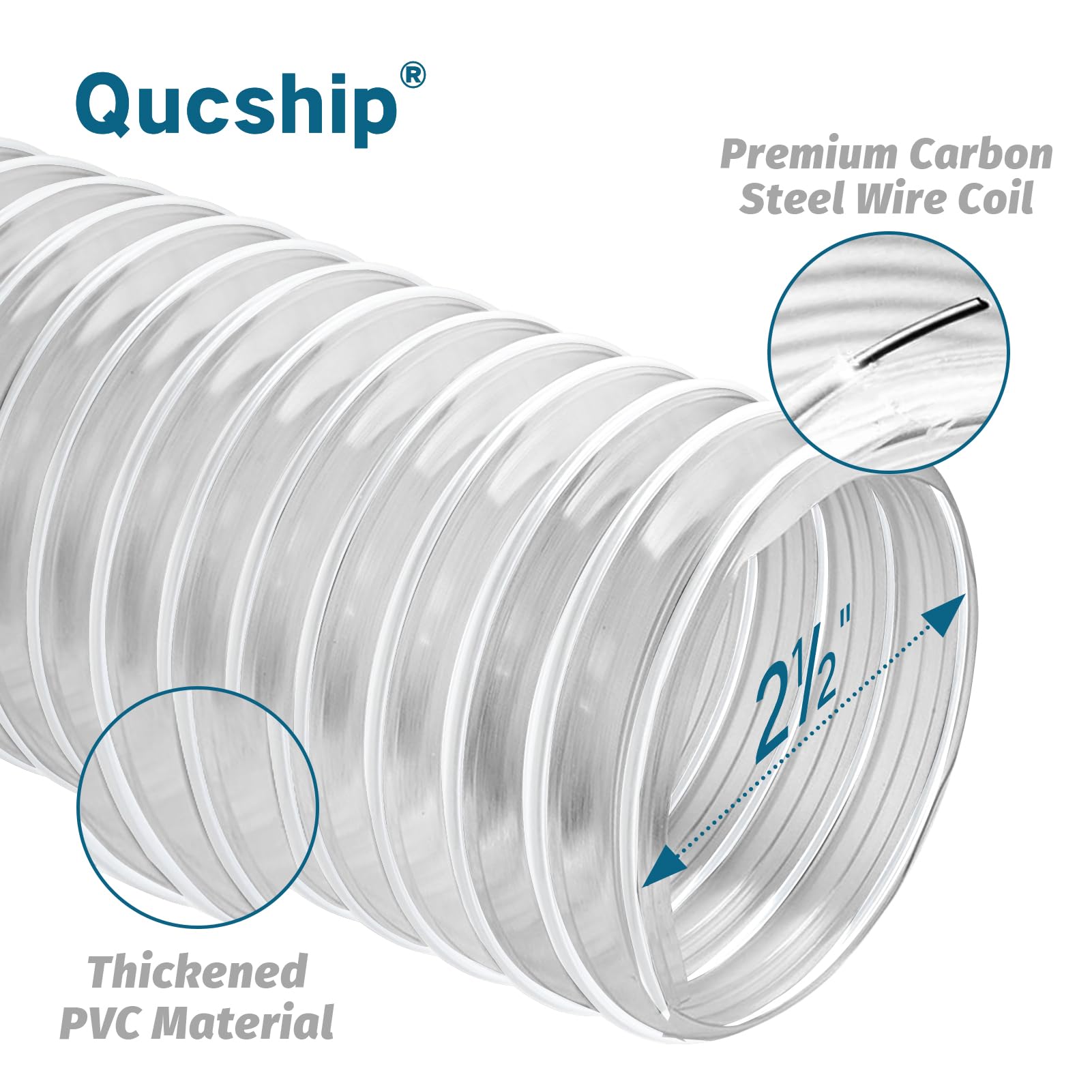 2 1 2" x 20' PVC Dust Collection Hose