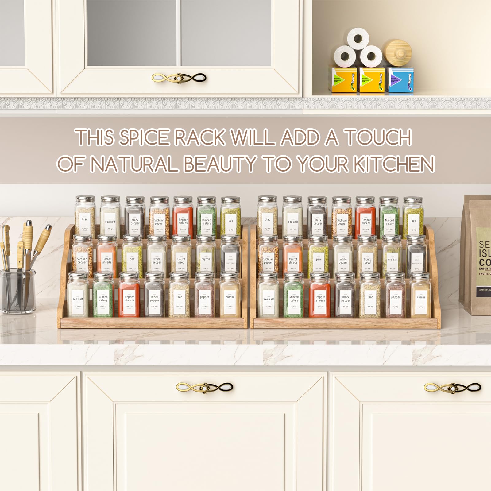 Tiered Spice Rack Organizer for Cabinet