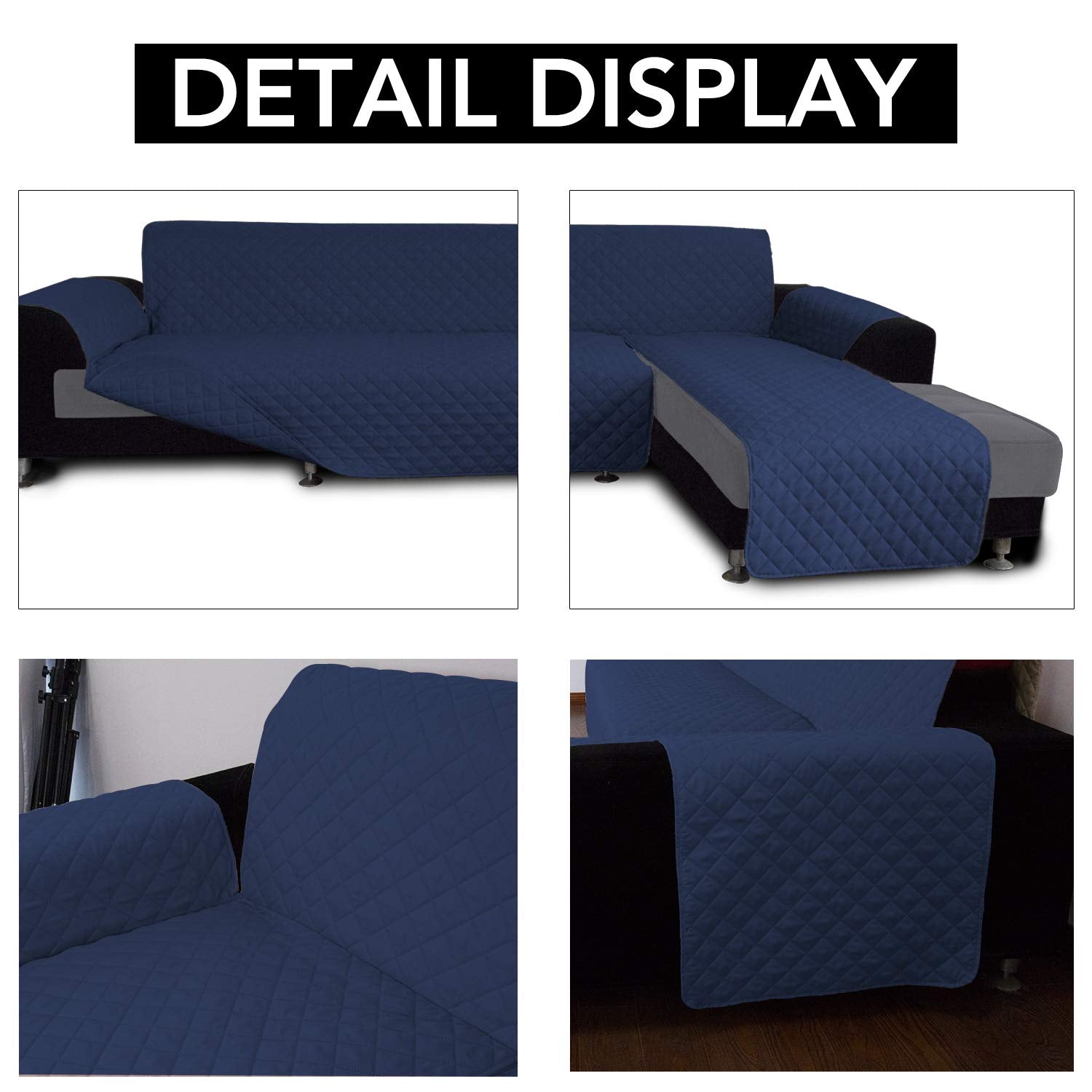 Reversible L Shape Sectional Couch Cover