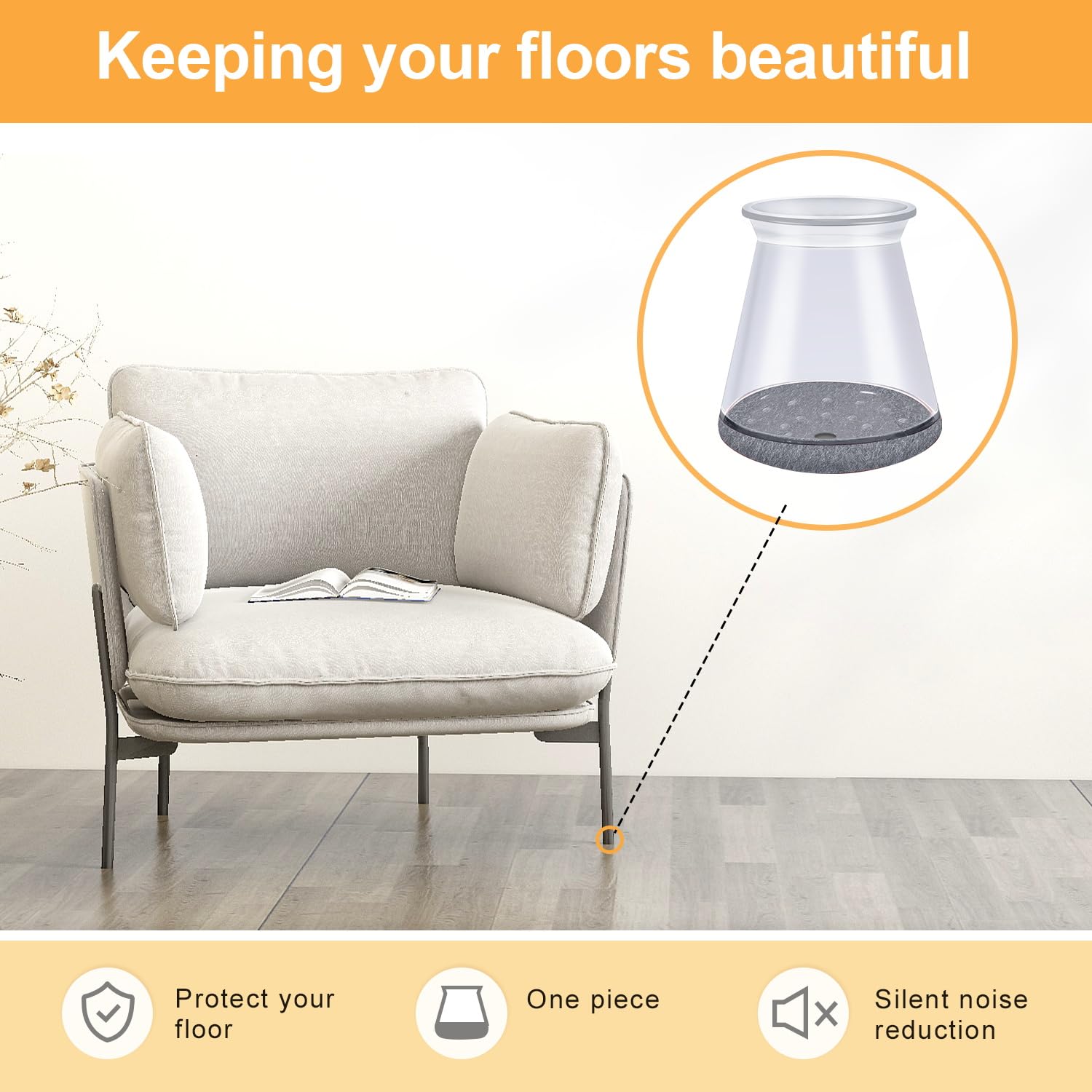 32 Pcs Chair Leg Floor Protectors for Hardwood Floors Silicone (32 Count)