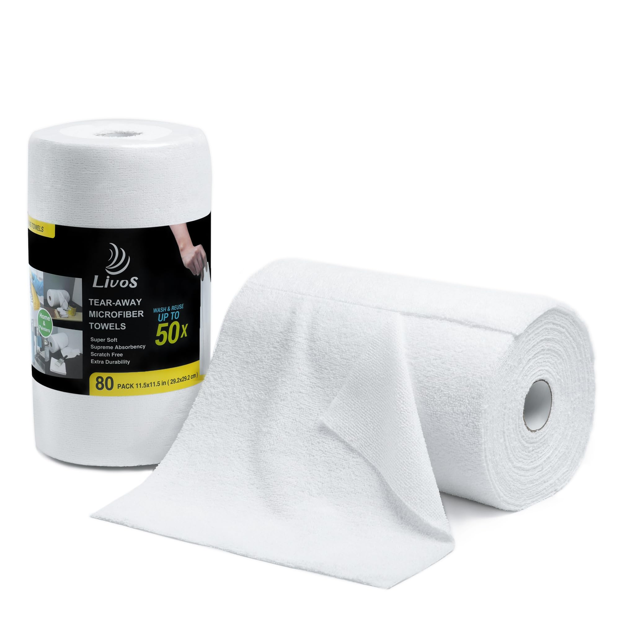 Microfiber Cleaning Cloth Roll (80 Count)