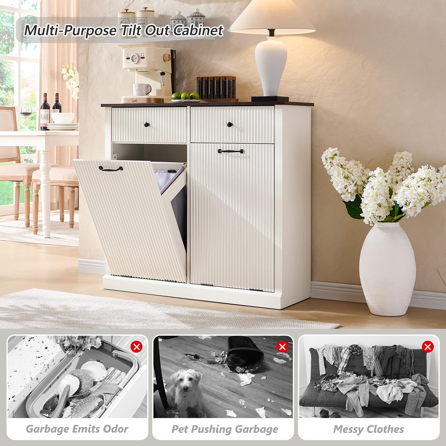 Double Tilt Out Trash Cabinet