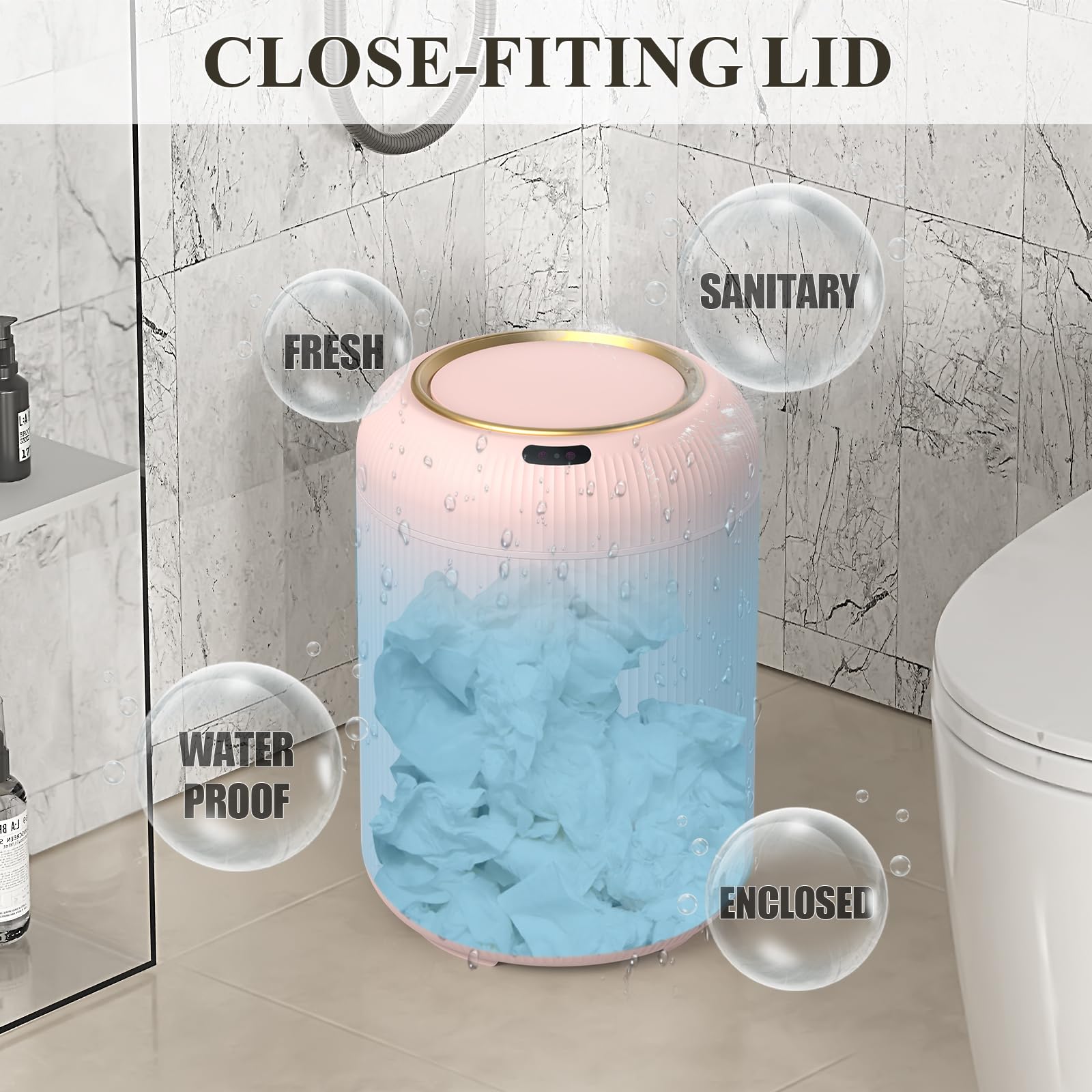 Small Pink Trash Can Bathroom