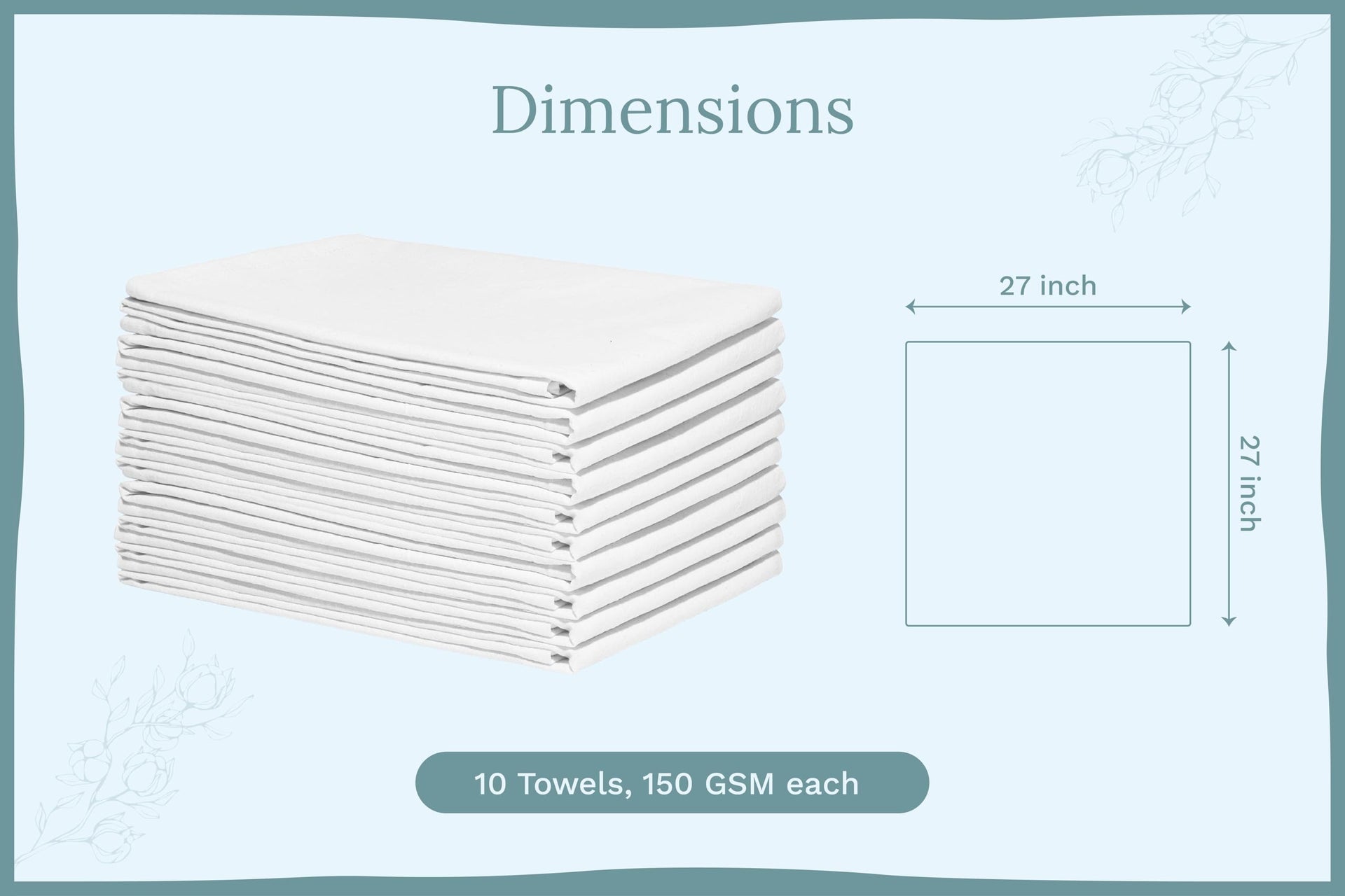 Organic Cotton White Dish Towels (10 Count)