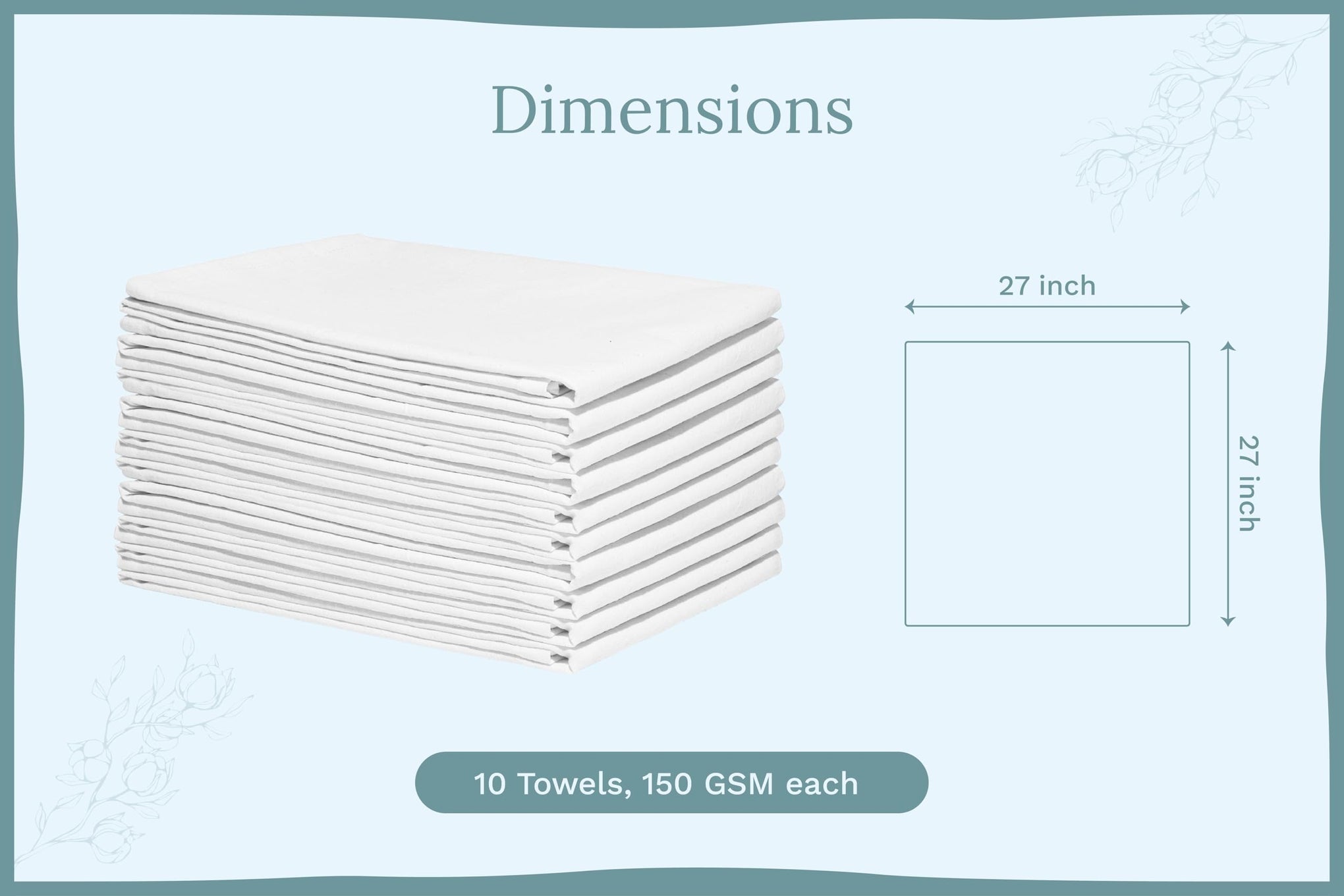 Organic Cotton White Dish Towels (10 Count)