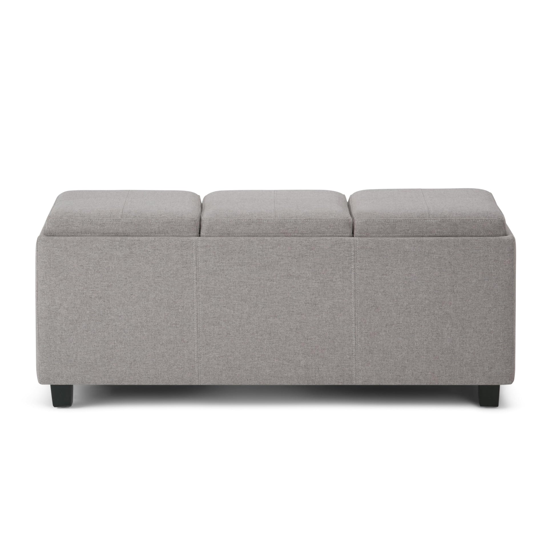 Avalon 42" Wide Vegan Leather Storage Ottoman in Red
