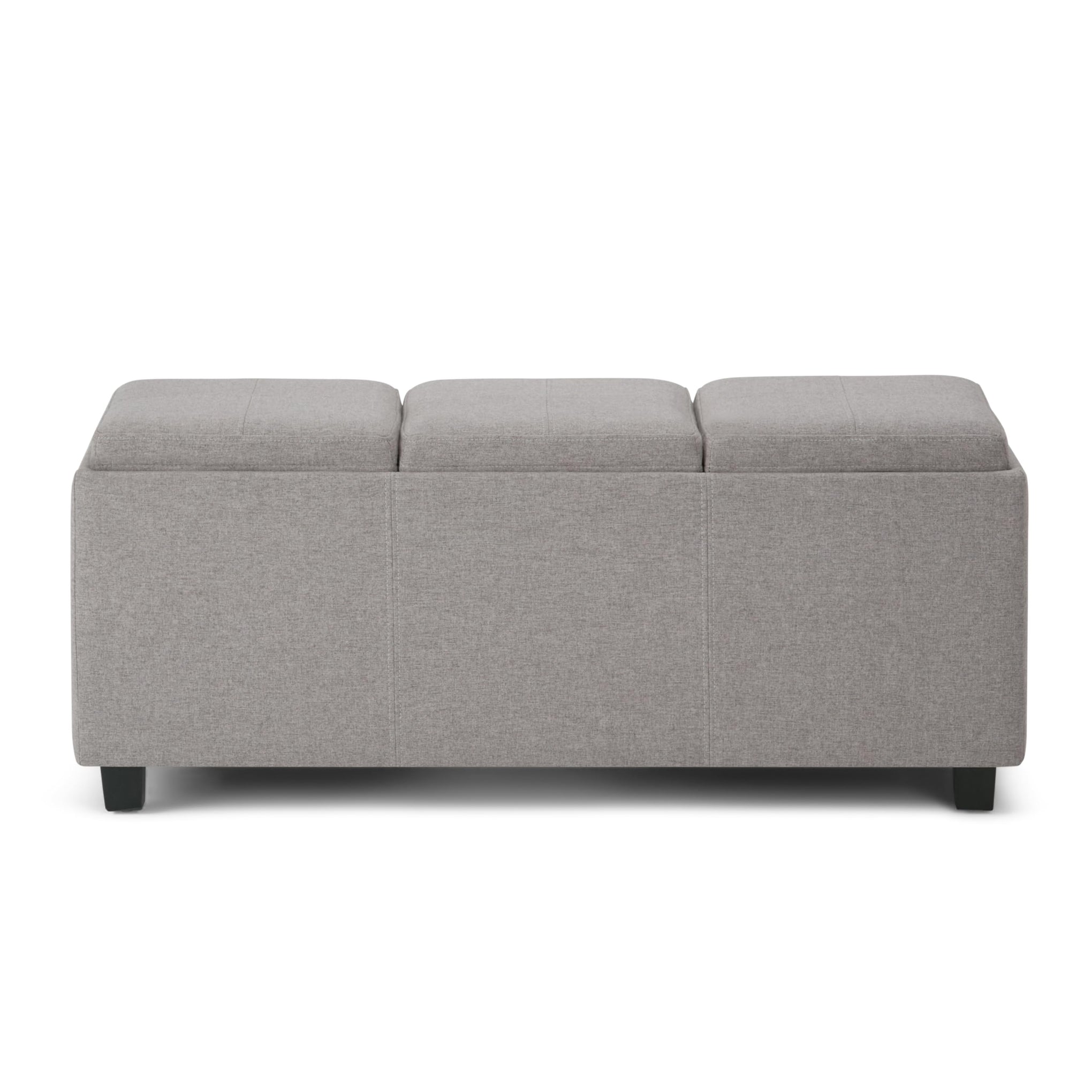 Avalon 42" Wide Vegan Leather Storage Ottoman in Red
