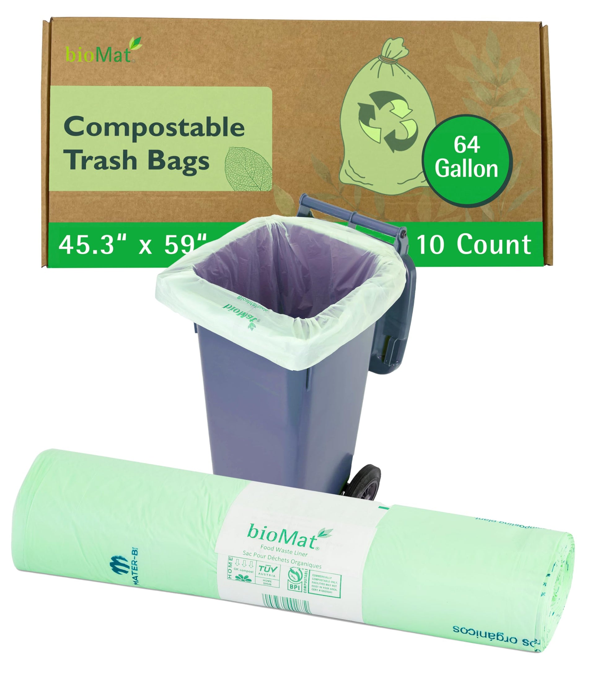 64 Gallon Compostable Food Scrap Bags (10 Count)