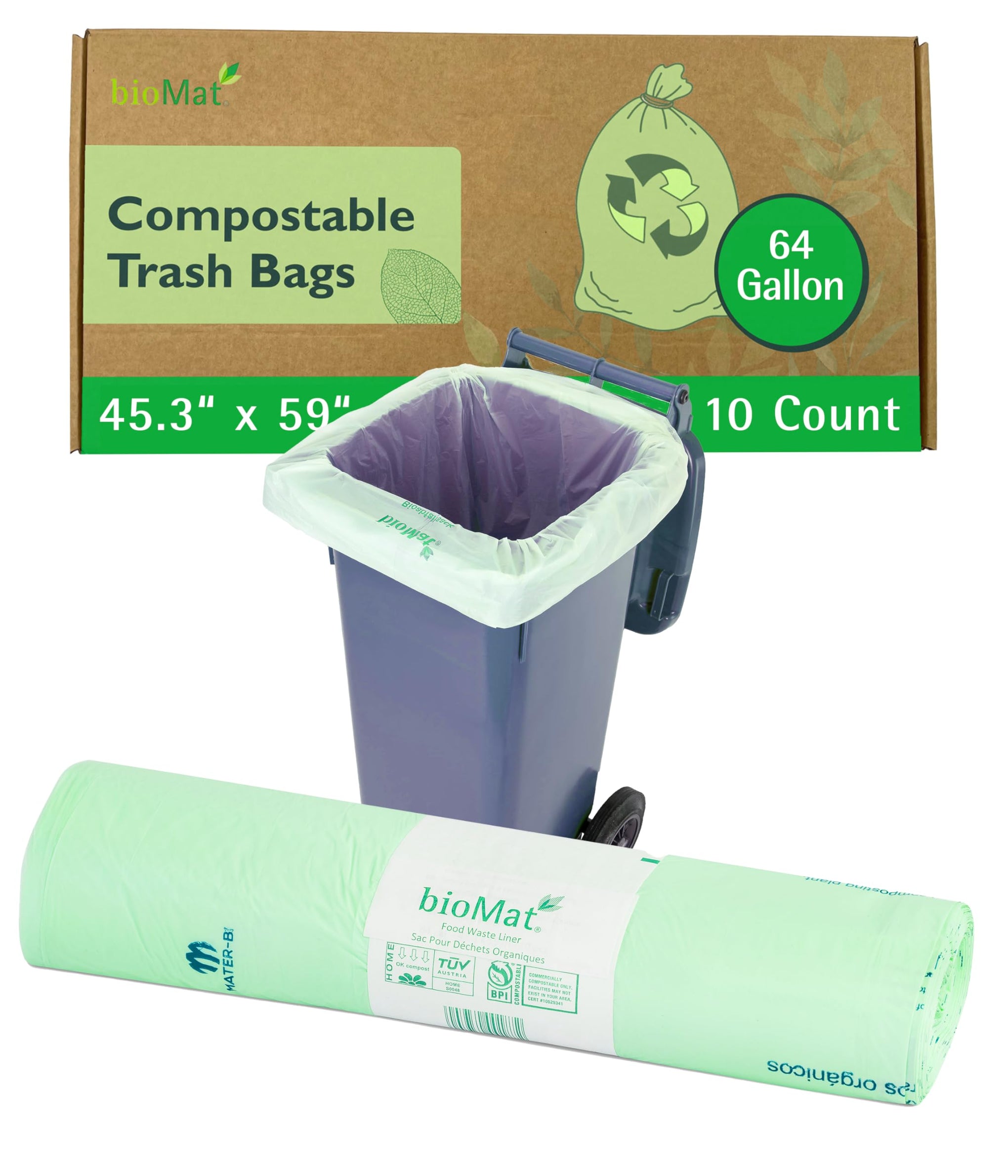 64 Gallon Compostable Food Scrap Bags (10 Count)