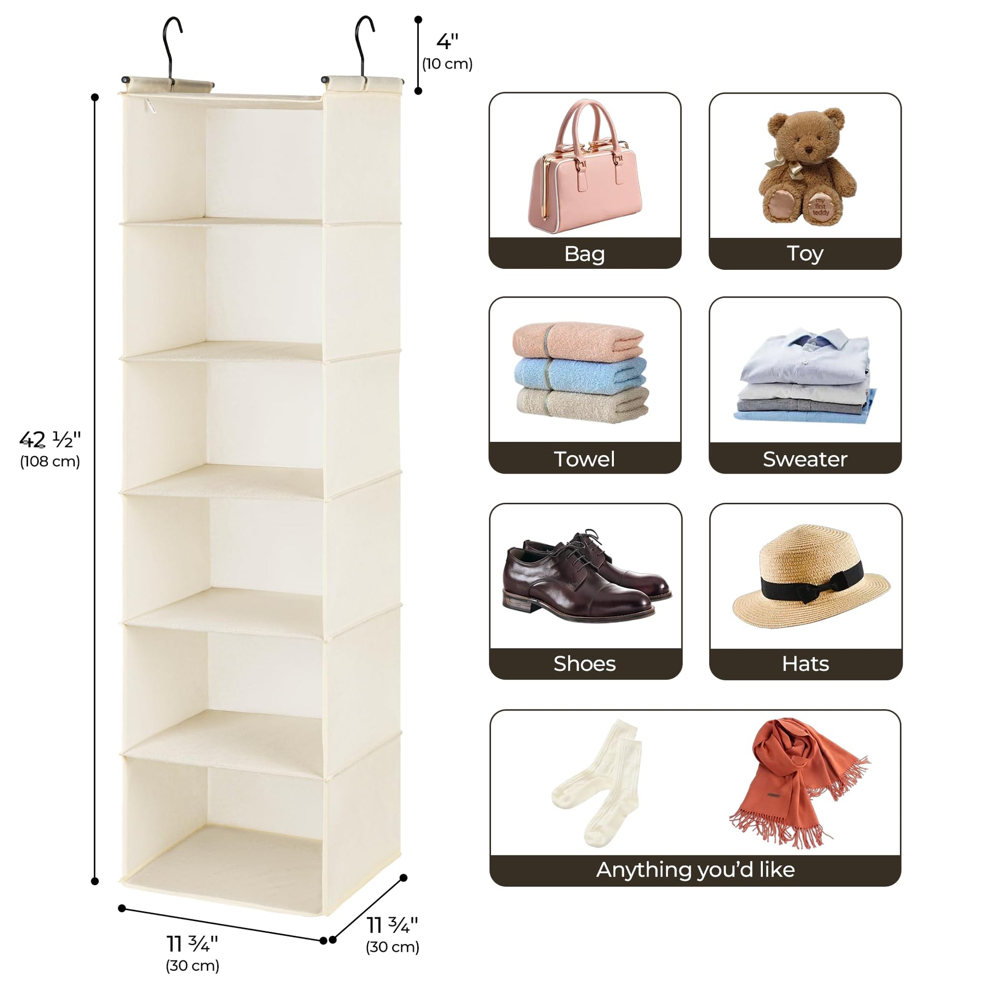 6 Shelf Hanging Closet Organizer