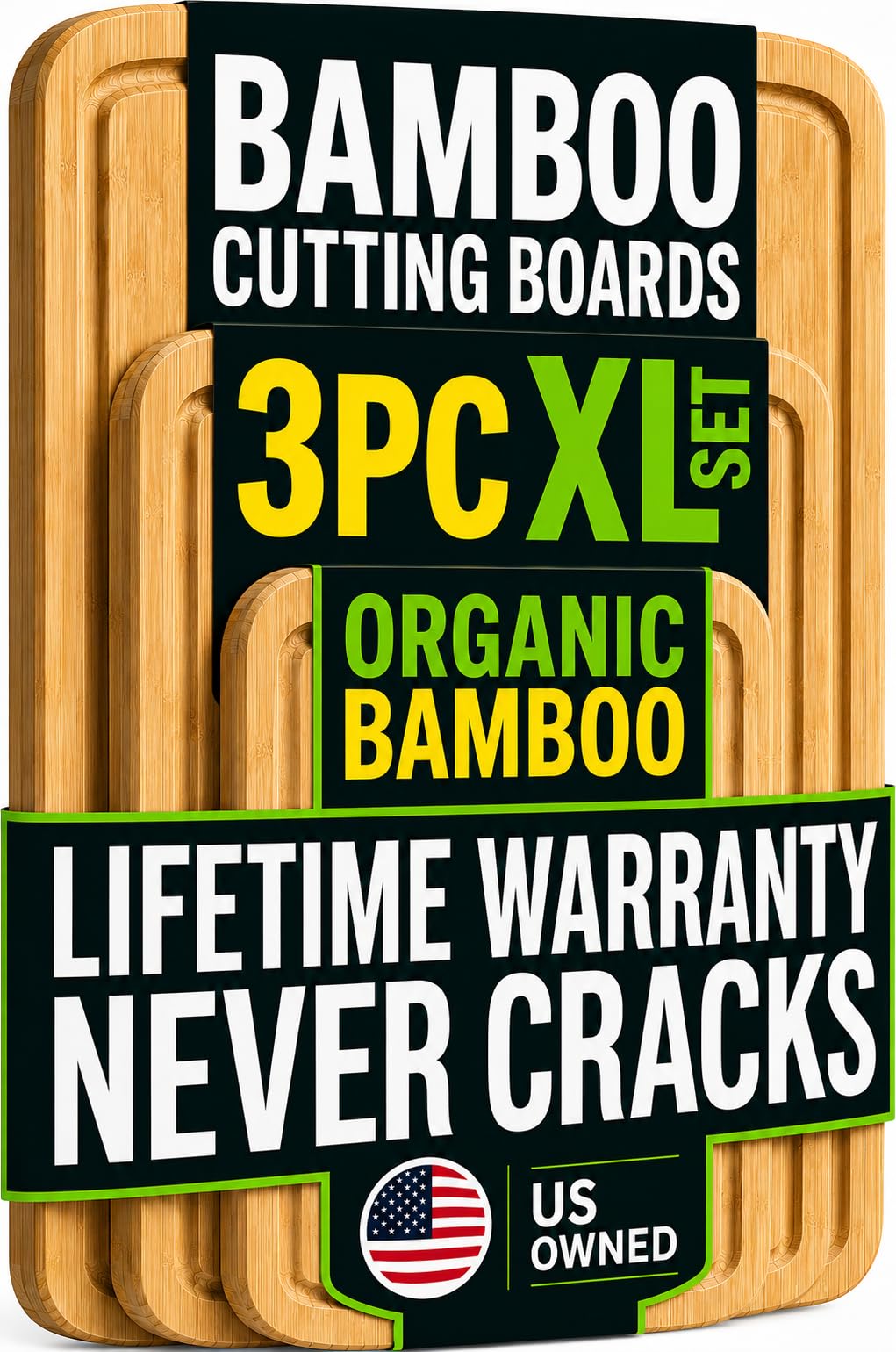 Luxury Wood Cutting Board 3 (3 Count)