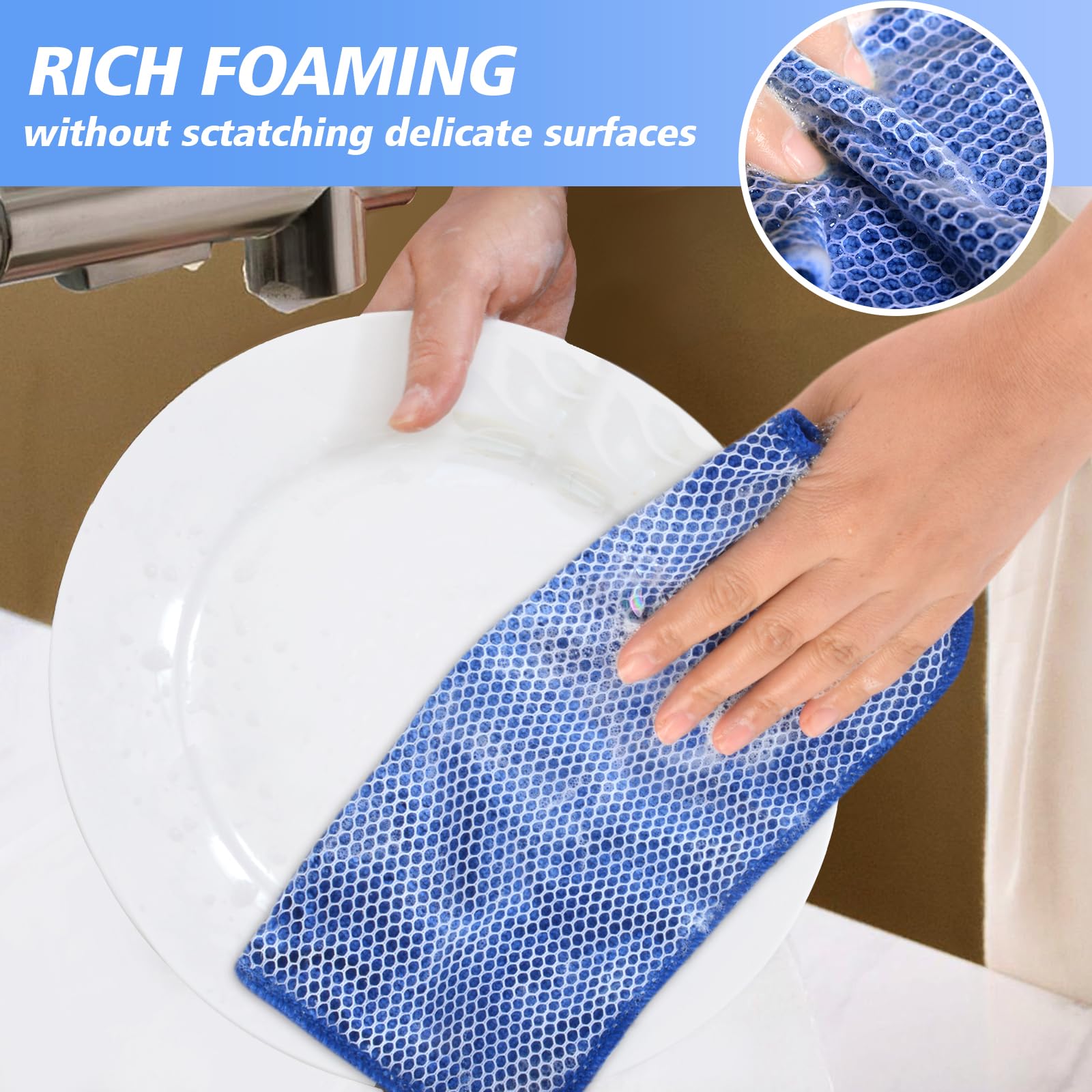 Dish Cloths for Washing Dishes with Scrub Side (9 Count)