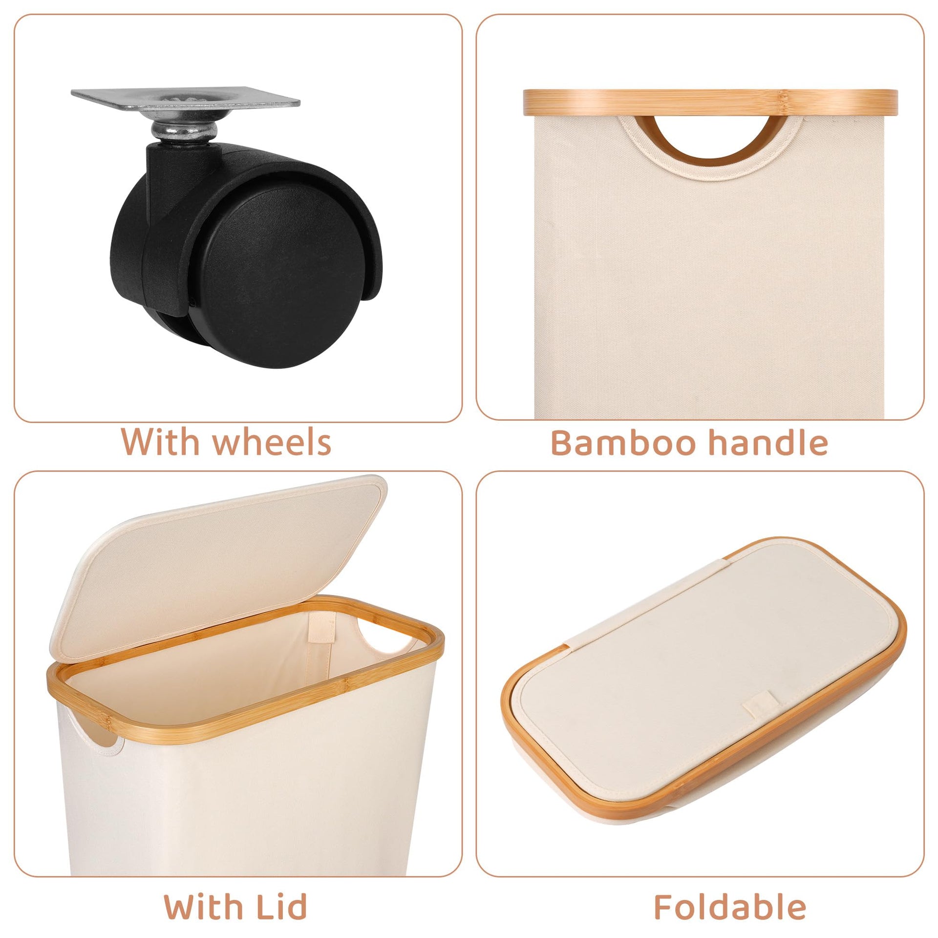 Slim Laundry Basket with Wheels