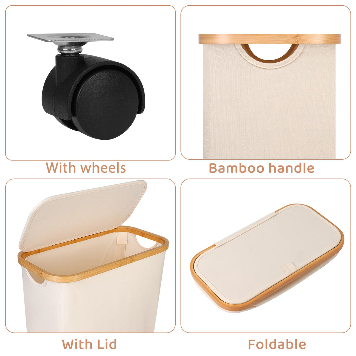 Slim Laundry Basket with Wheels