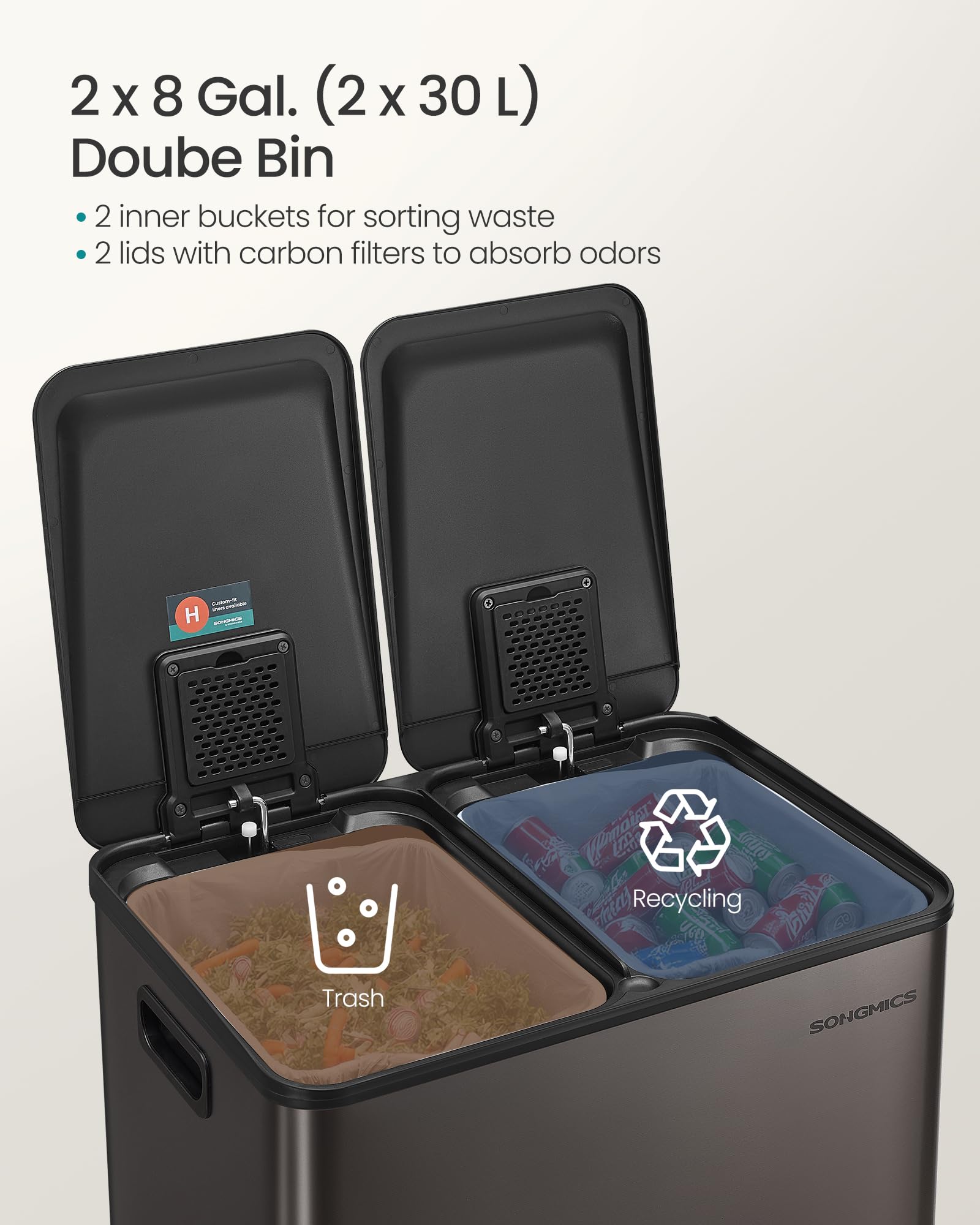 Trash Can 2 x 8 Gallon