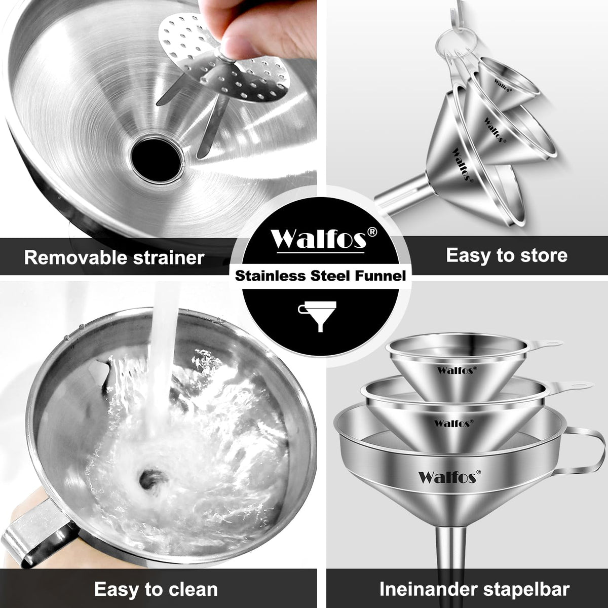 Stainless Steel Funnel (3 Count)