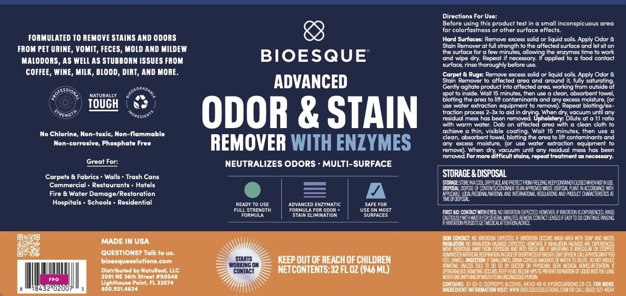 Advanced Odor & Stain Remover with Enzymes (384 Fl Oz)