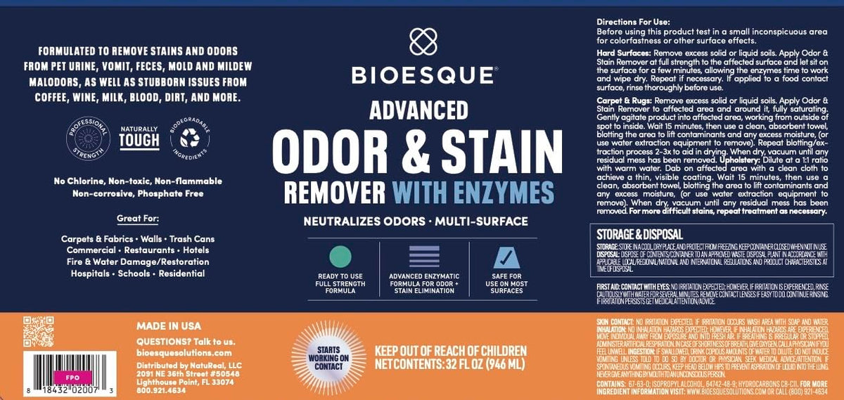 Advanced Odor & Stain Remover with Enzymes (32 Fl Oz)