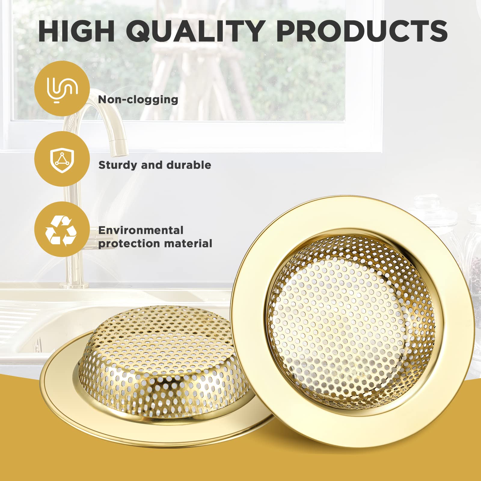 2 Pcs Kitchen Sink Drain Strainer 4.4 Inch (2 Count)