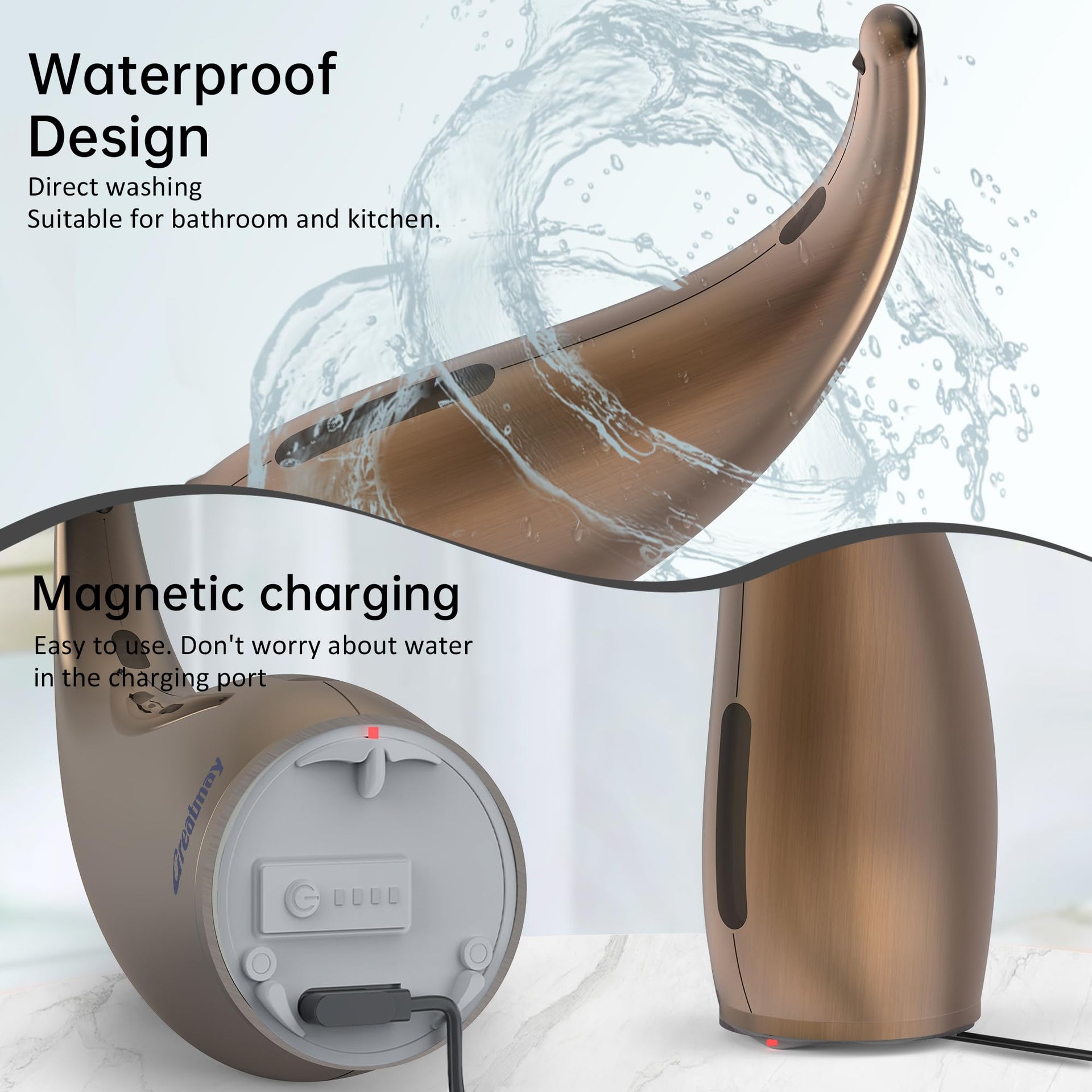 Automatic Soap Dispenser Touchless Rechargeable 10 oz