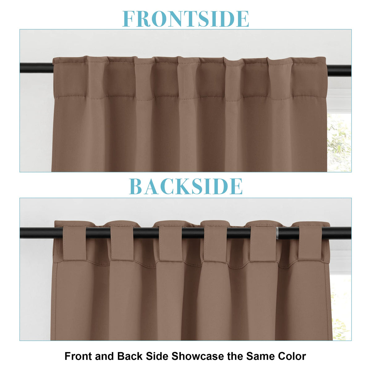 Blackout Curtains 80 inches Long for Bedroom Living Dining Room (2 Count)