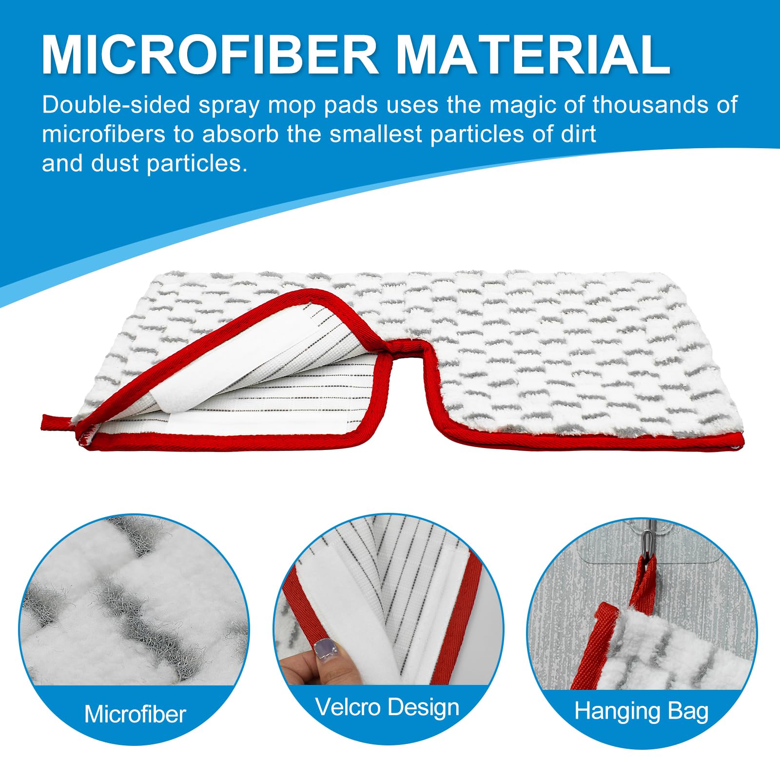 Microfiber Spray Mop Pads Compatible with Promist MAX Spray Mop (4 Count)