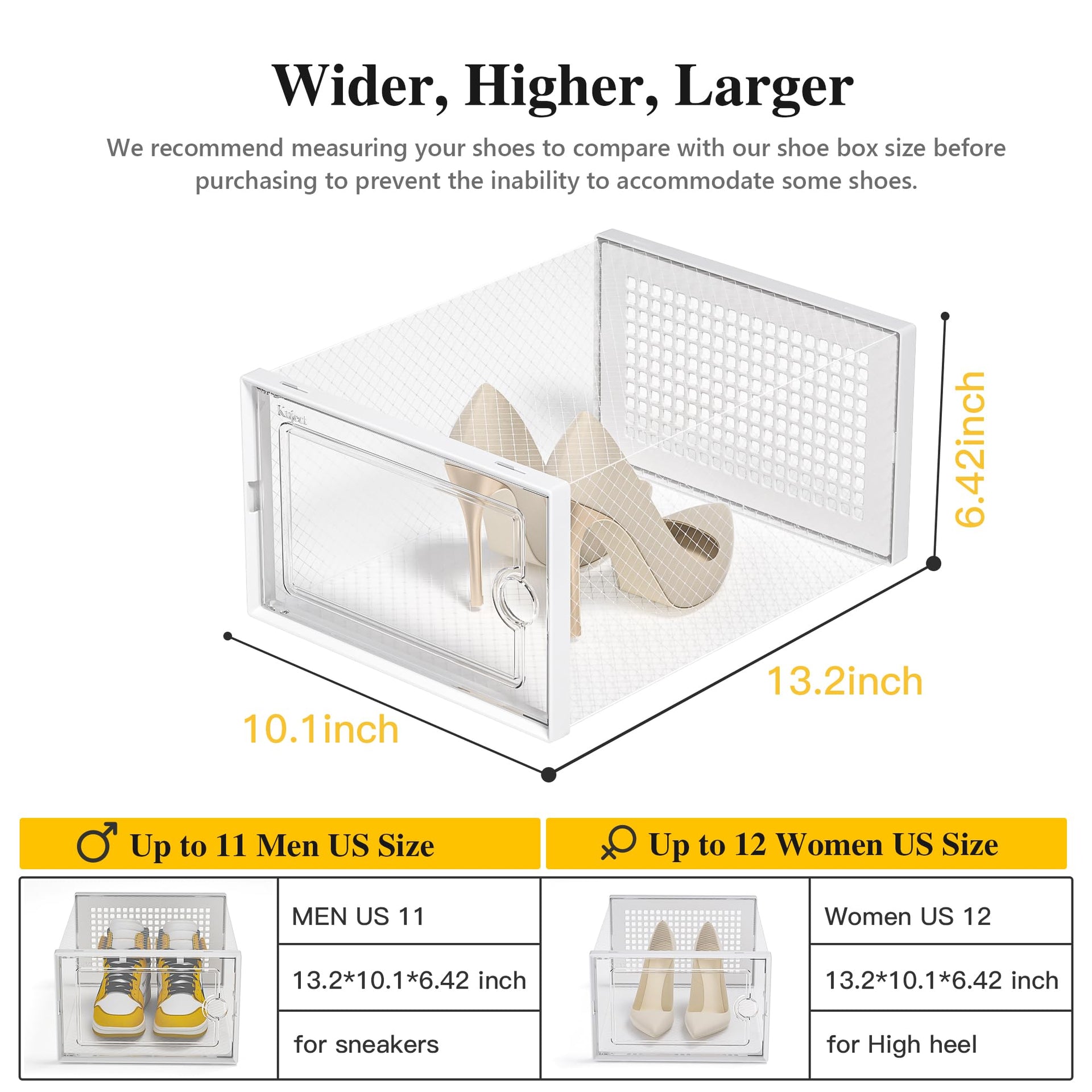 X Large Shoe Storage Boxes 12 Pack (12 Count)