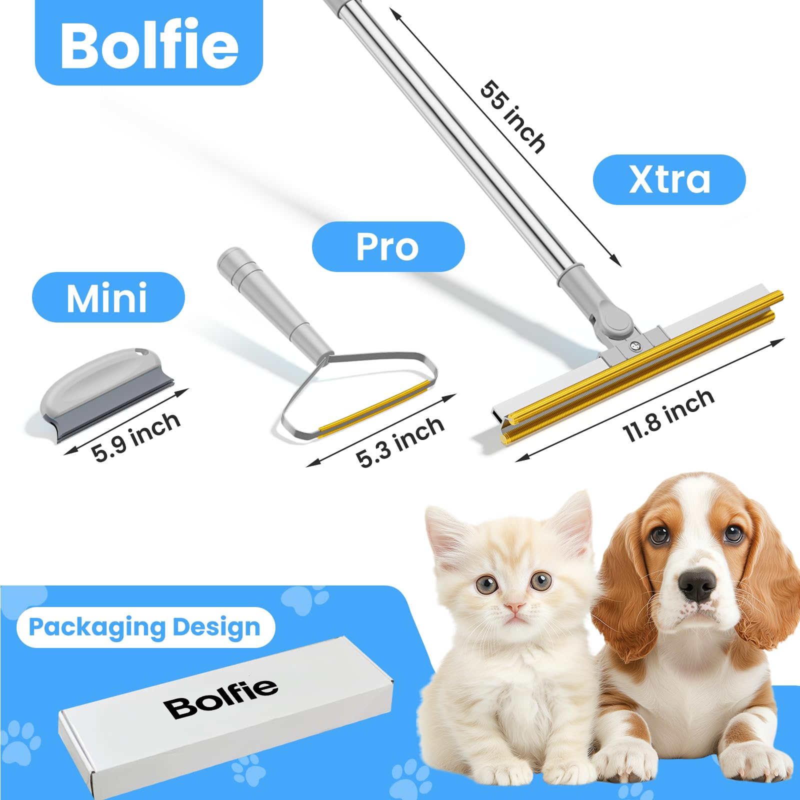 3 in 1 Carpet Rake for Pet Hair Removal