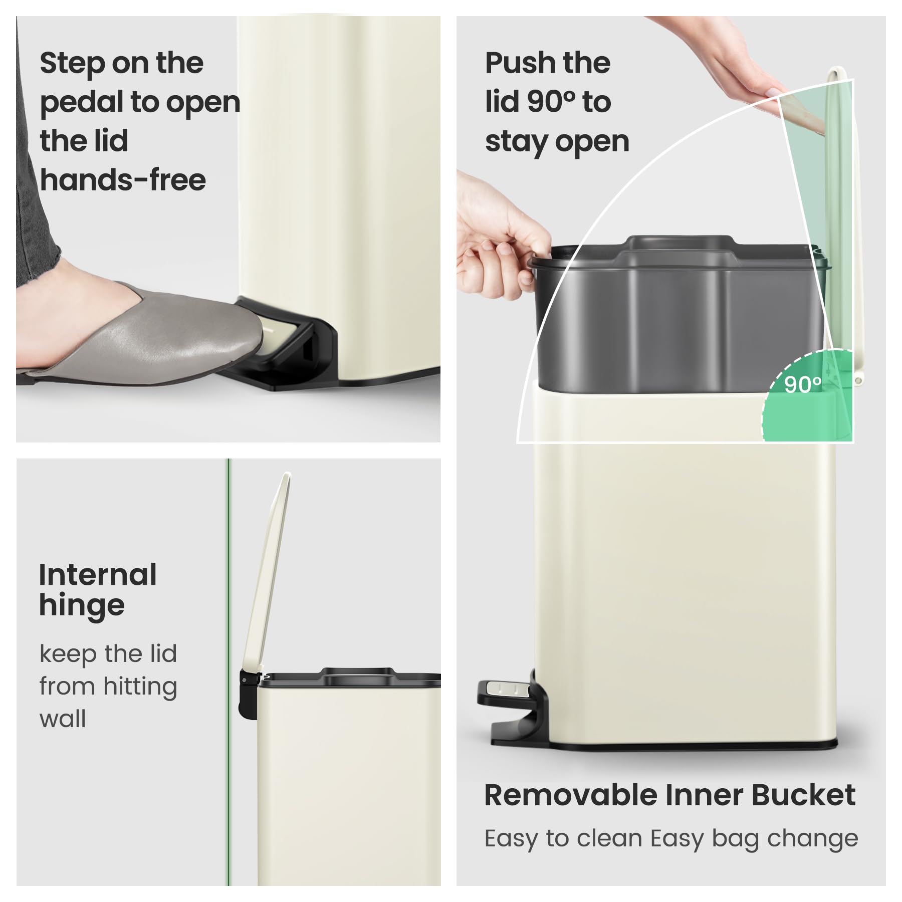 Small Bathroom Trash Can with Lid
