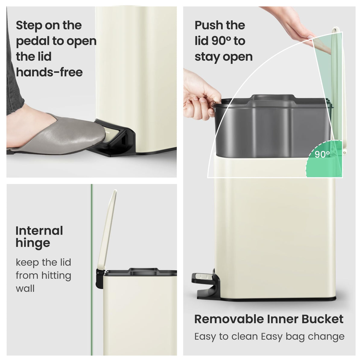 Small Bathroom Trash Can with Lid