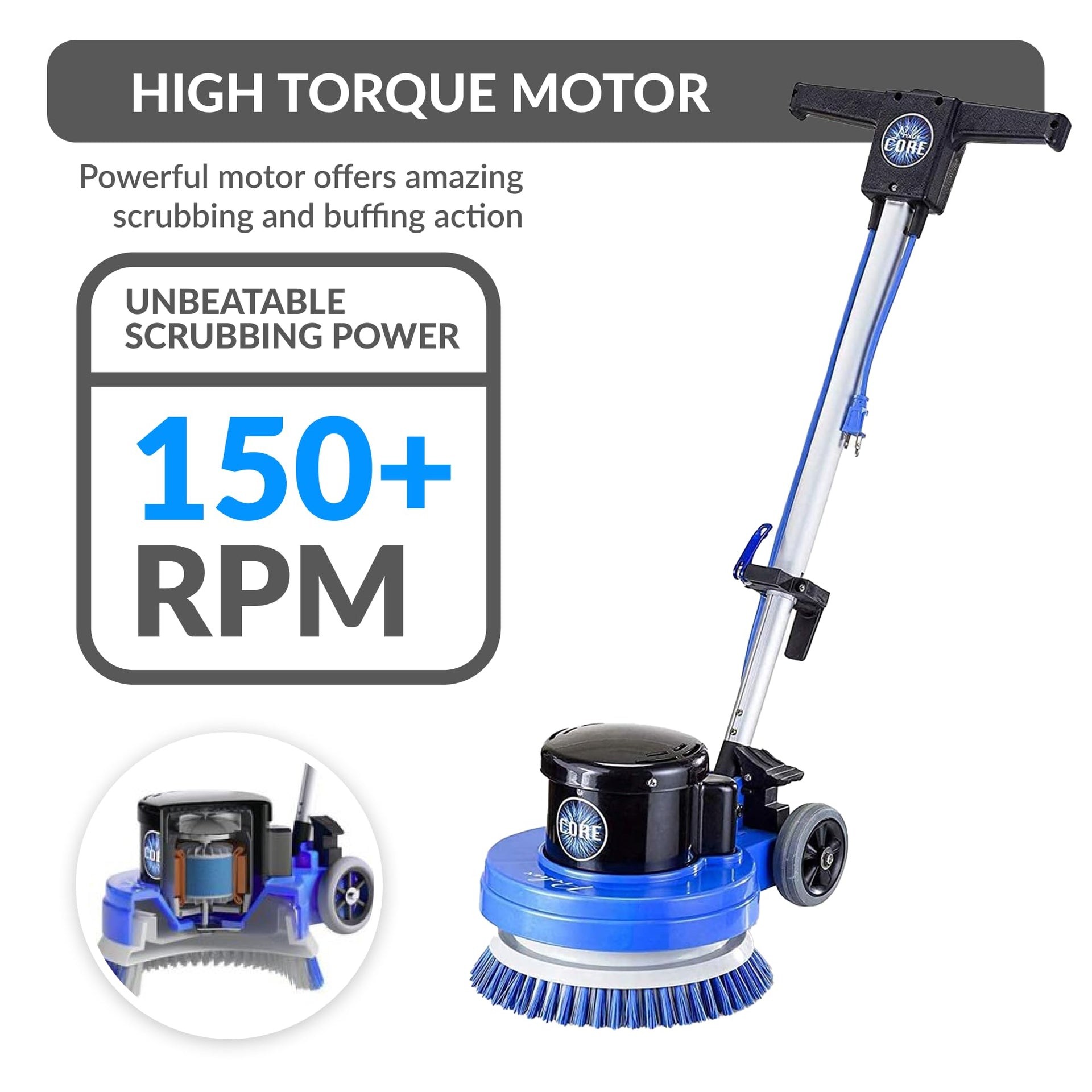 Core 13 inch Electric Floor Buffer Scrubber and Polisher Machine (37 Count)