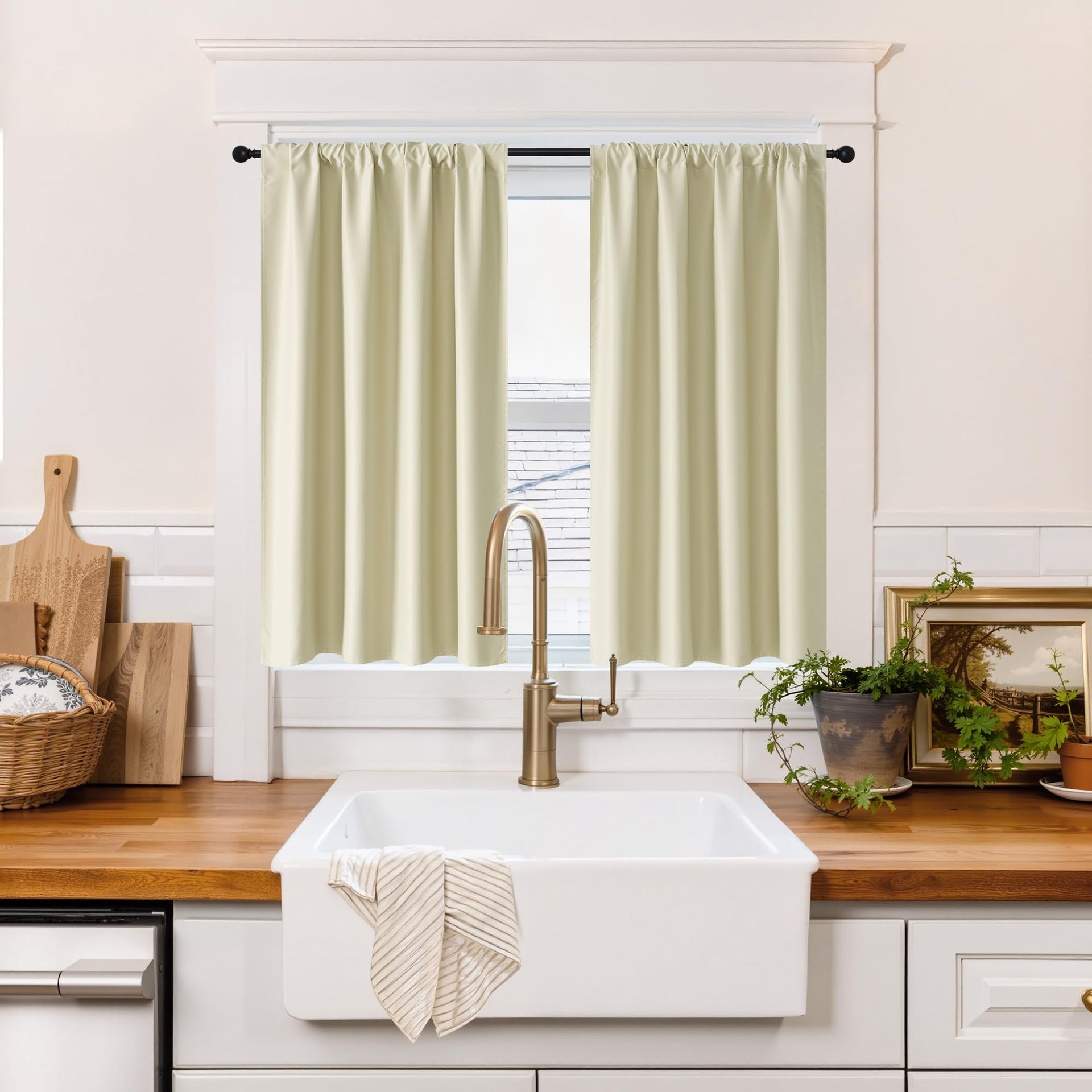 100% Blackout Short Curtains for Small Window (2 Count)