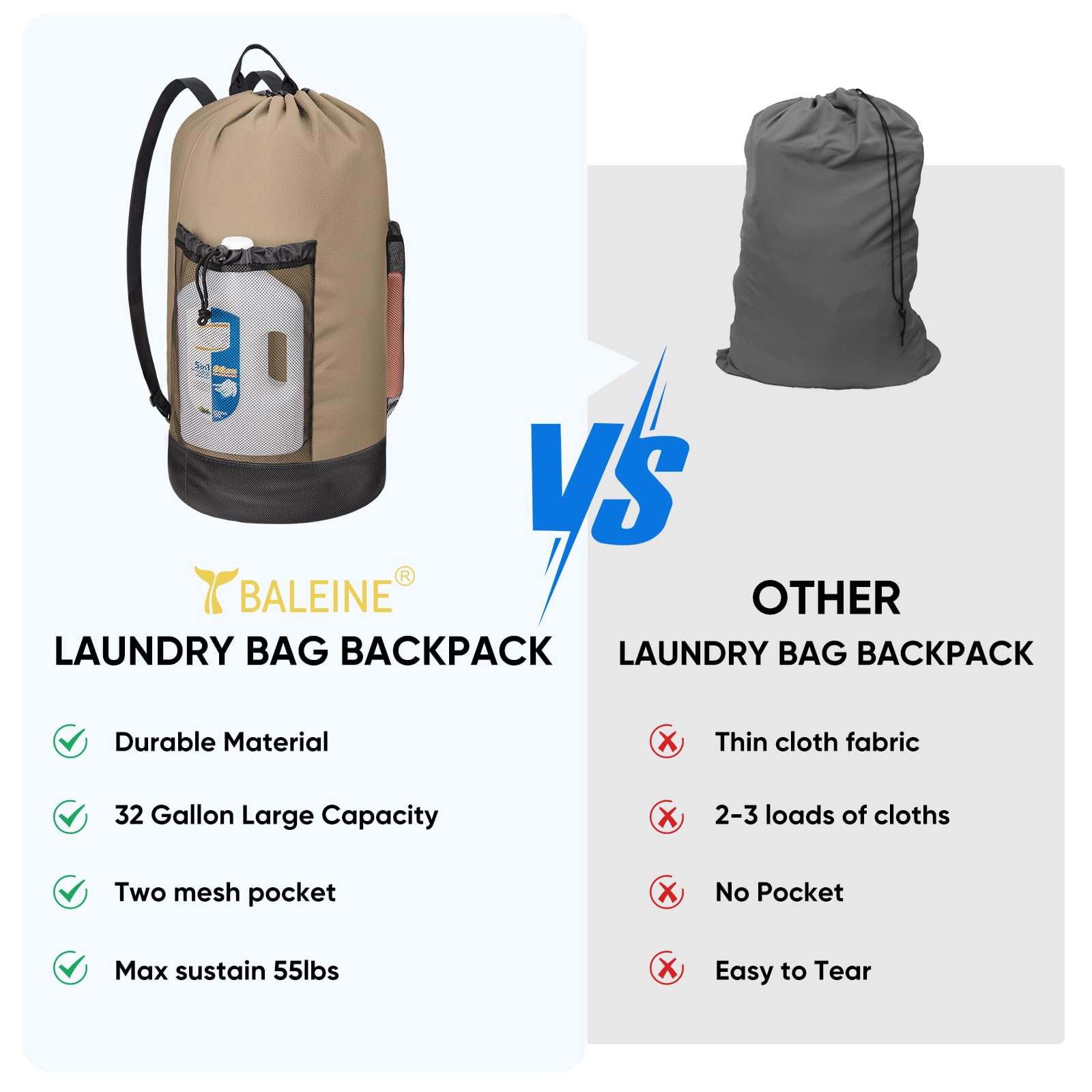 120L Laundry Bag Backpack
