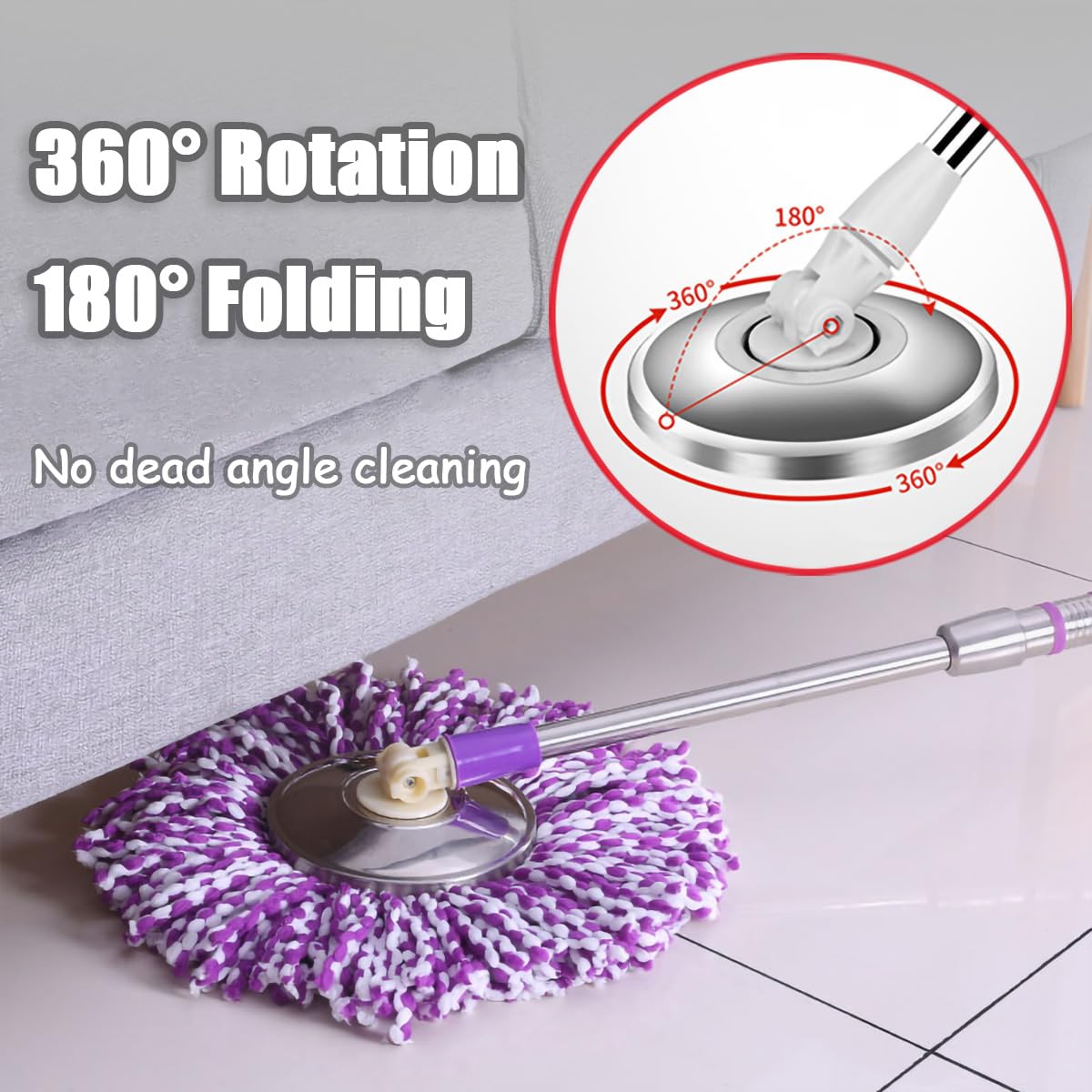 Extended Spin Mop Replacement Mop Handle