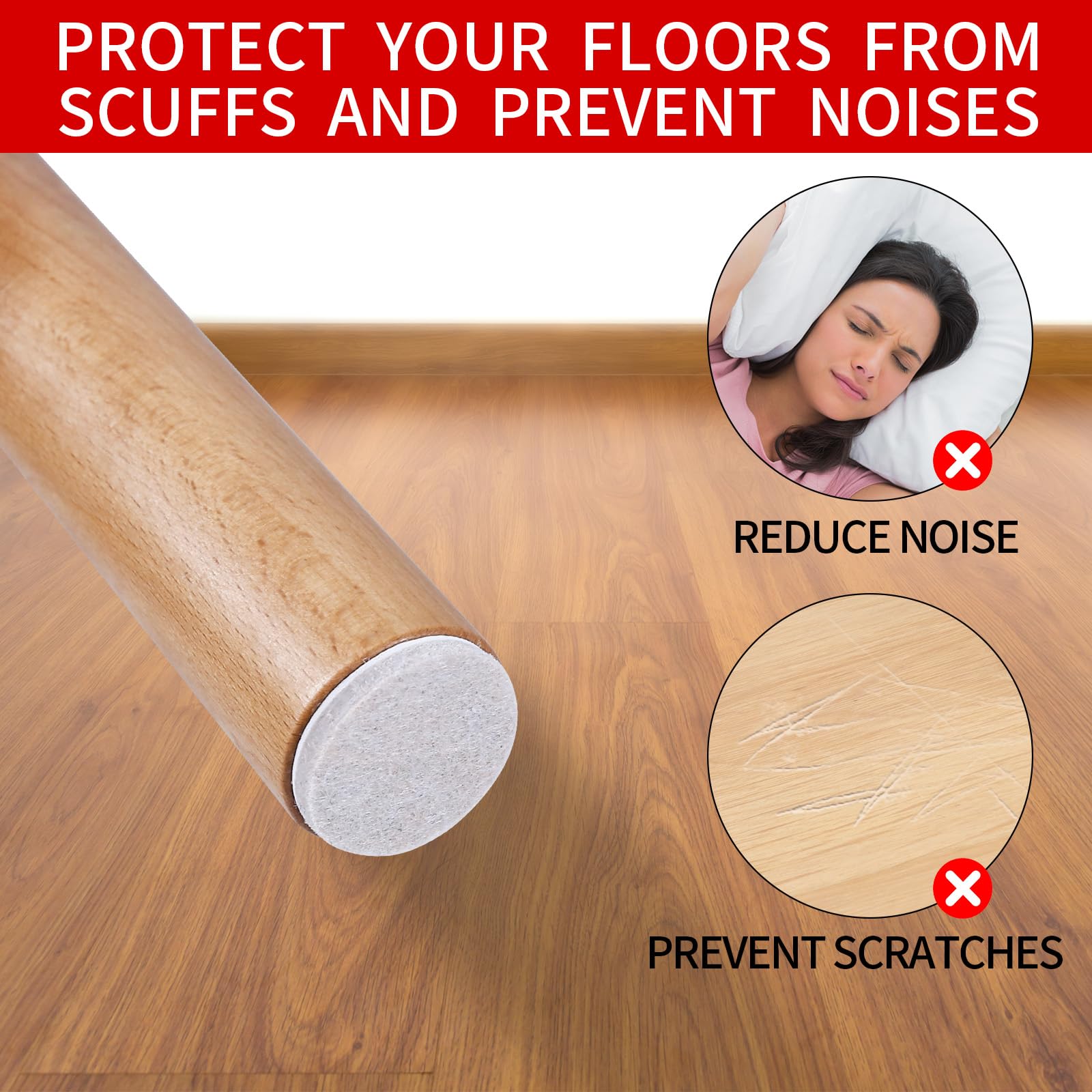 407Pcs Felt Chair Leg Pads Floor Protectors for Hardwoods Floors (407 Count)