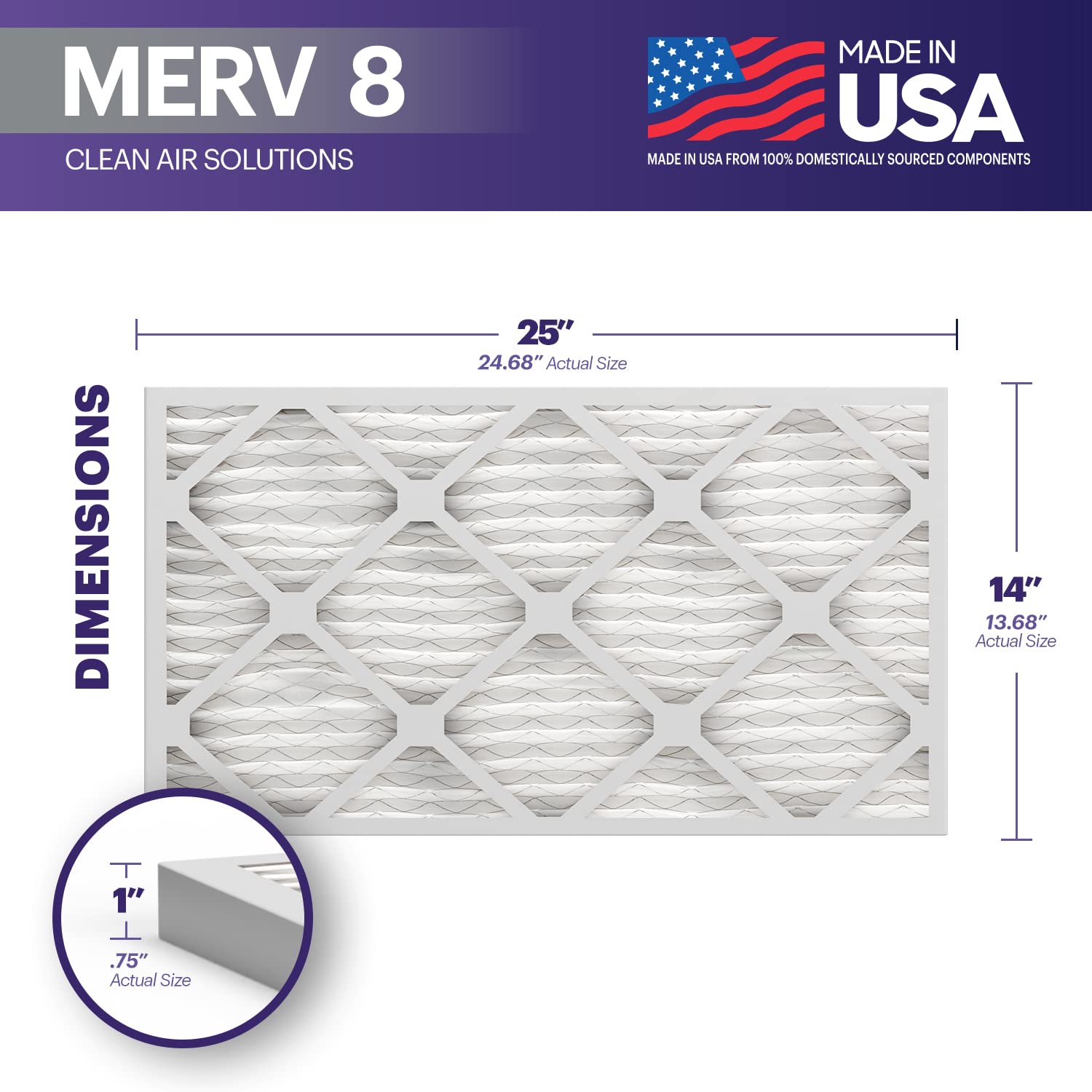TruFilter 14x25x1 Air Filter MERV 8 (6 Count)