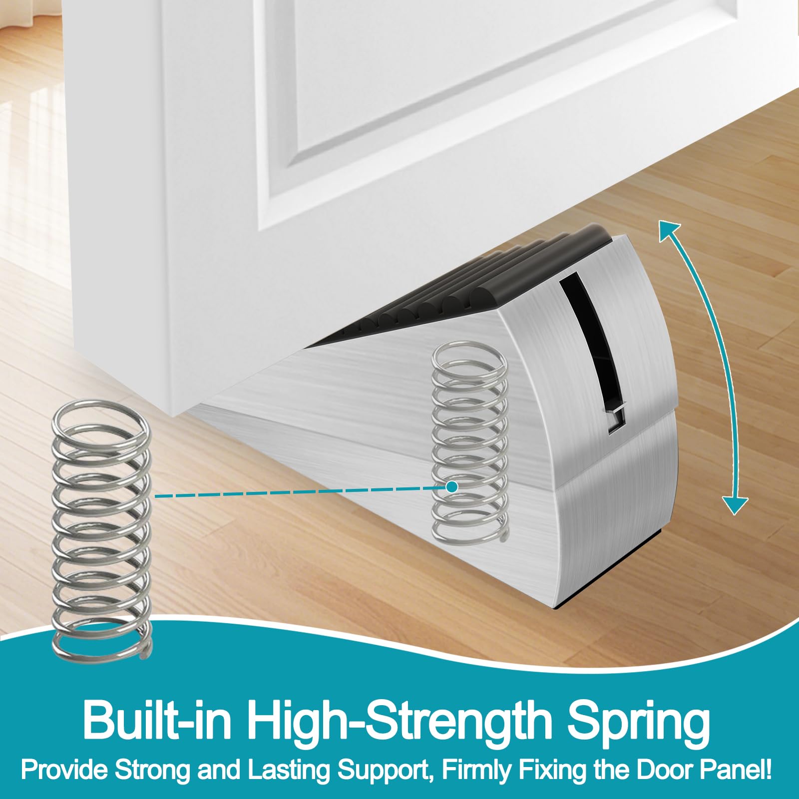 4 Pack Adjustable Spring Door Stoppers Heavy Duty (4 Count)