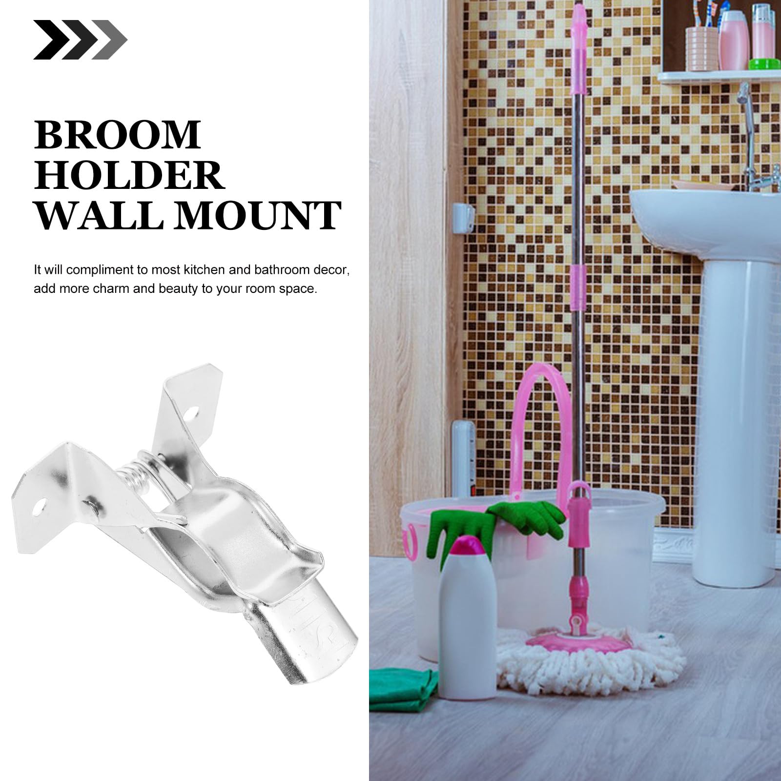 10pcs Wall Mounted Broom Mop Holder Set