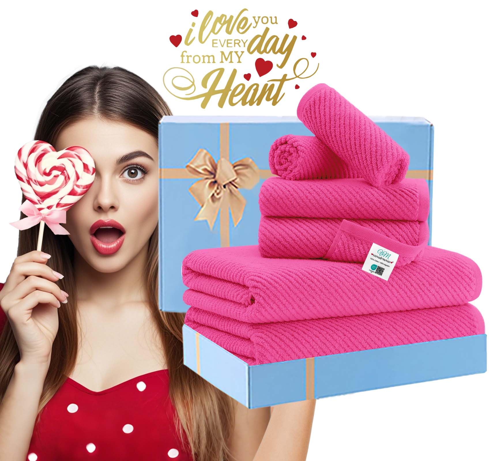 Hot Pink Towels (6 Count)